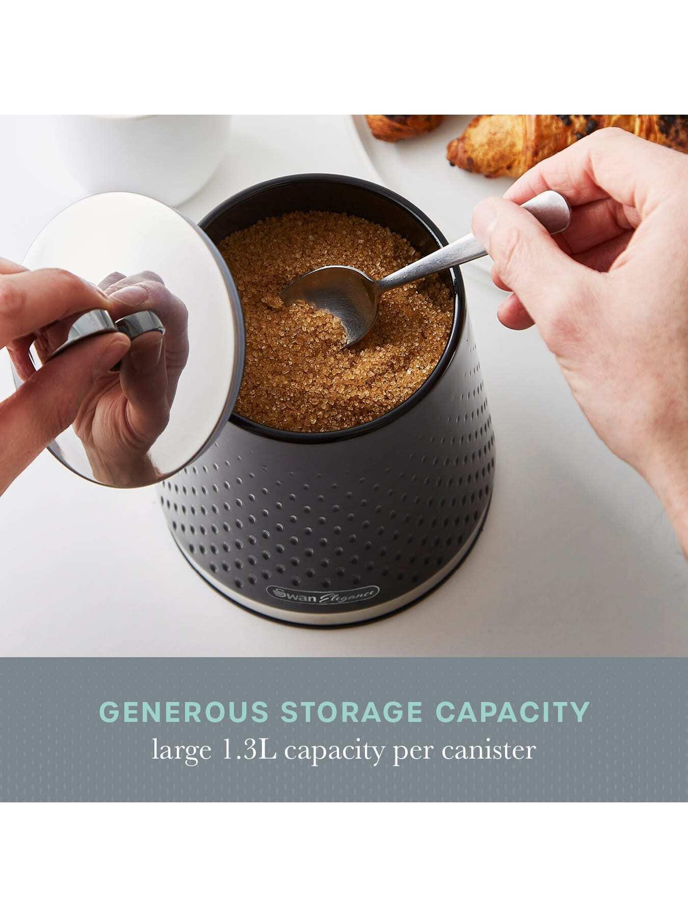 Image 5 of 6 of Swan Swan Elegance Set Of 3 Canisters