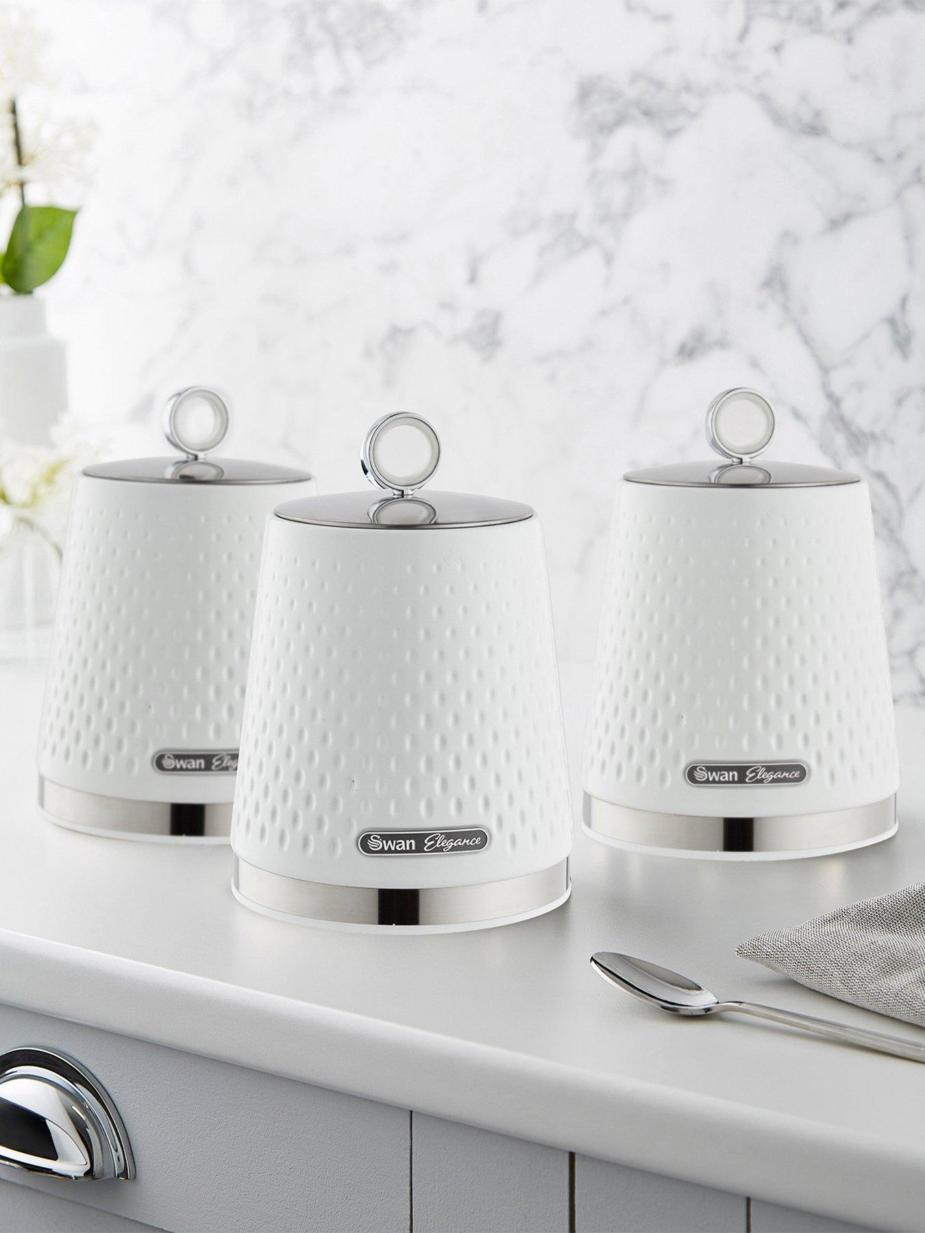 Swan Swan Elegance Set Of 3 Canisters