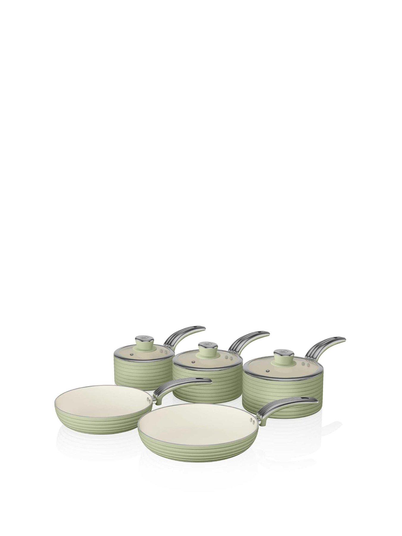 Image 2 of 6 of Swan Retro 5 Piece Pan Set Green