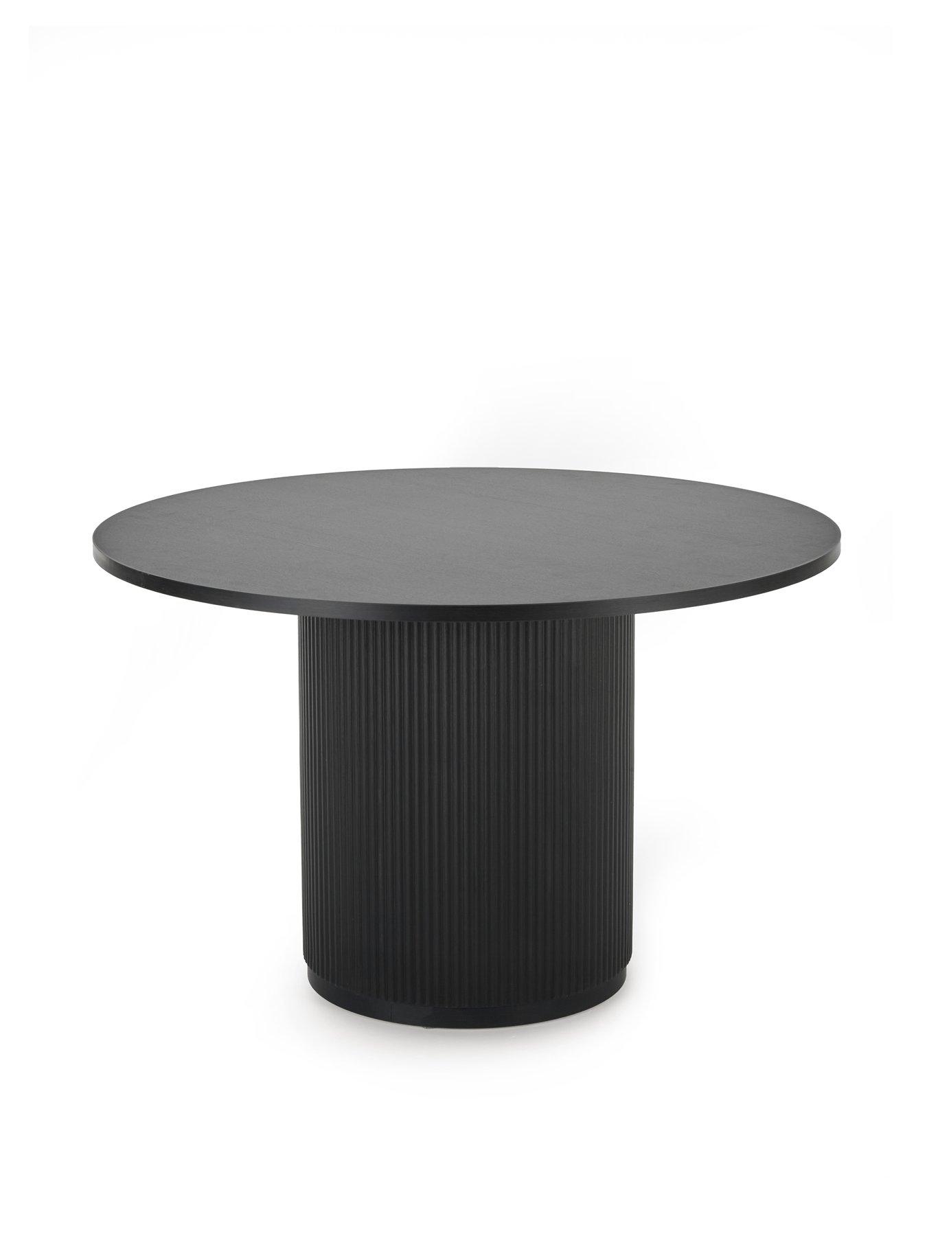 Image 3 of 7 of The Very Collection Carina Black 120cm Round Dining Table & 4 Willow Chairs