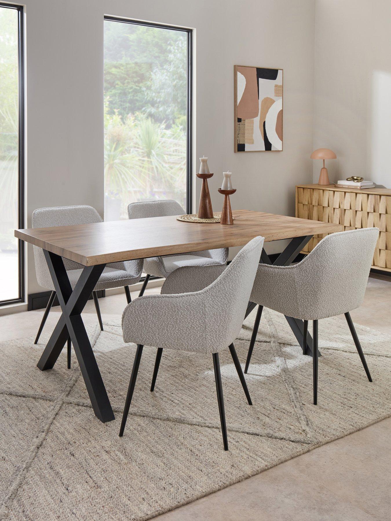 the-very-collection-mathers-160cm-dining-table-4-alisha-boucle-dining-chairsfront