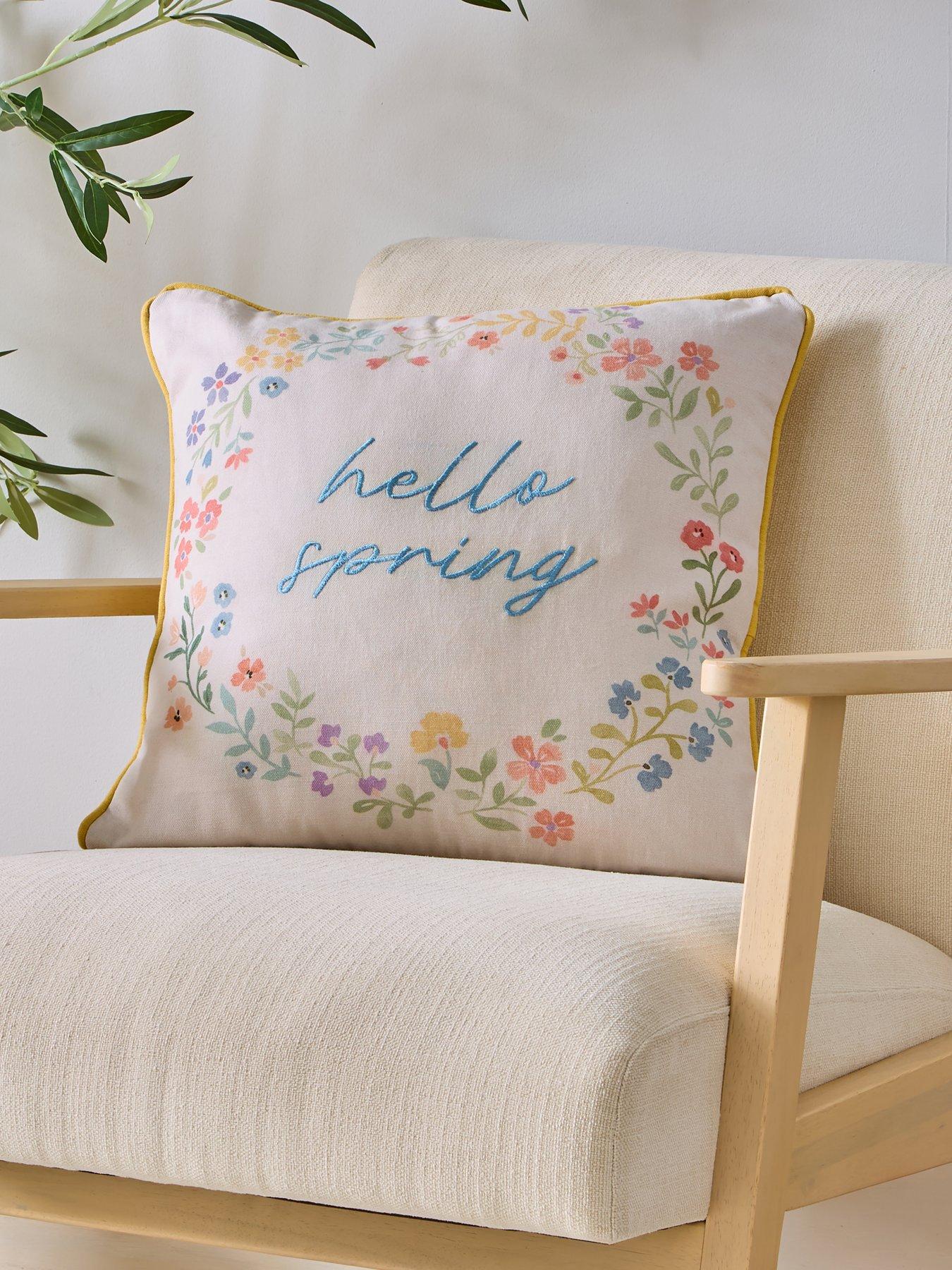 Image 1 of 8 of The Very Collection Hello Spring Cushion Cover