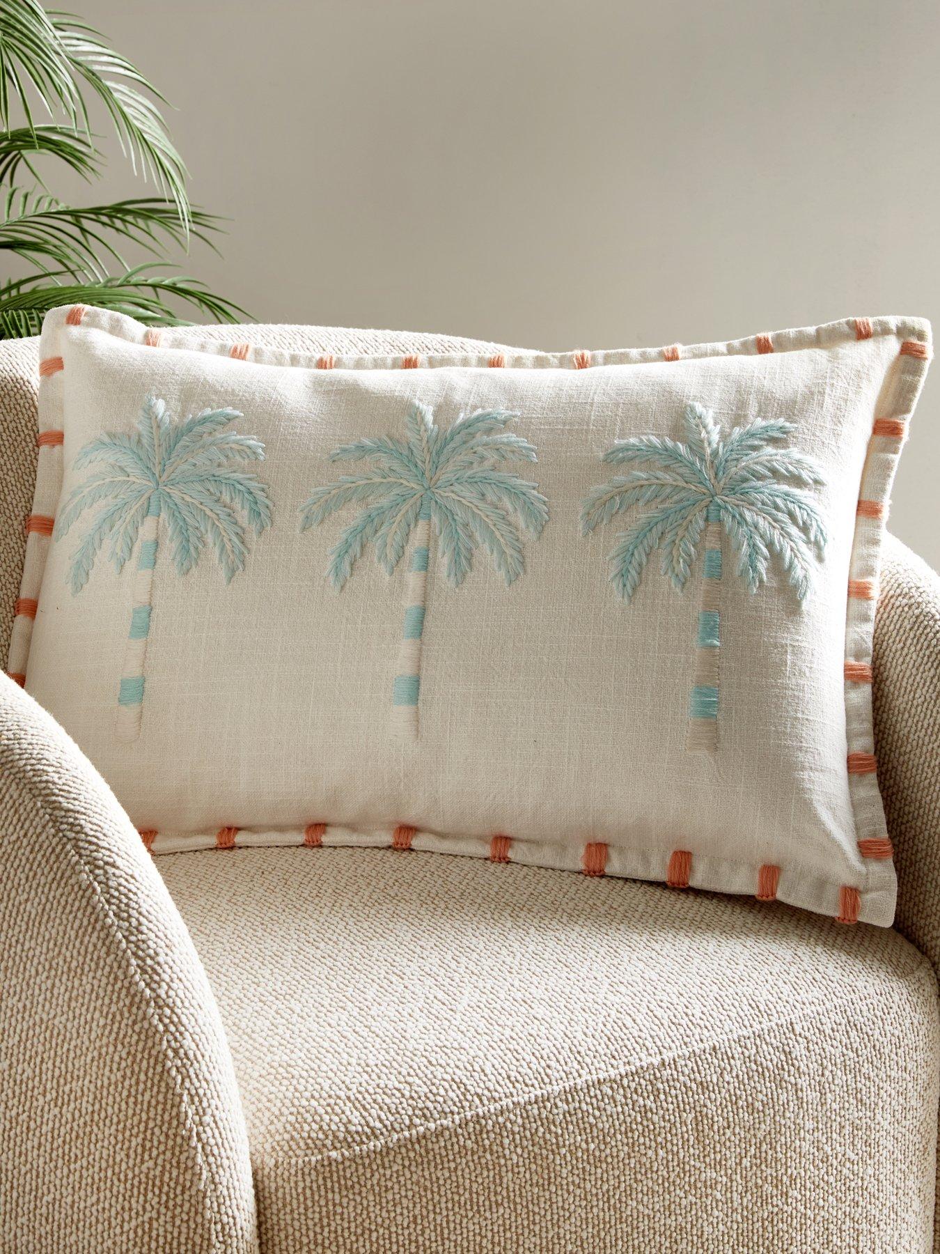 The Very Collection Embroidered Palms Cushion Cover