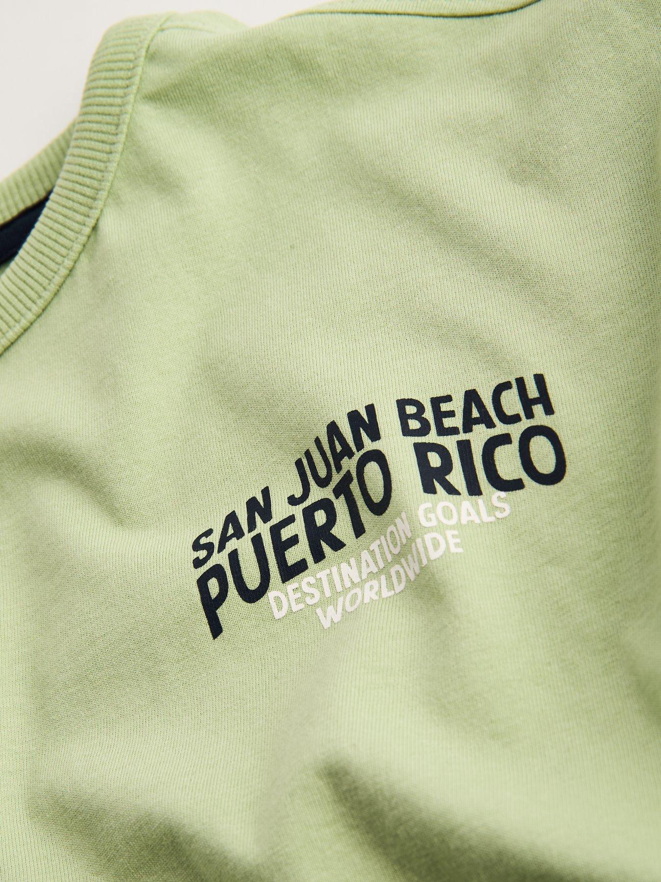 Image 4 of 6 of The Very Collection Boys Puerto Rico Graphic Label T-Shirt And Shorts Set - Green