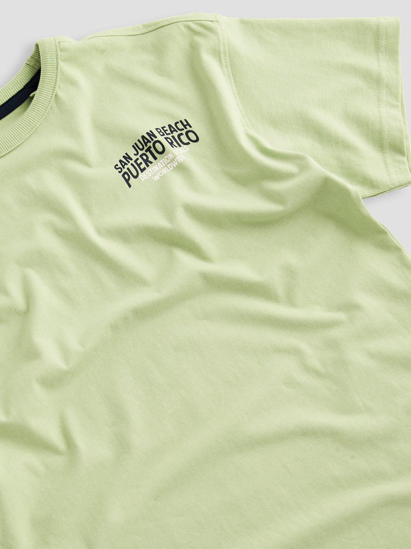 Image 5 of 6 of The Very Collection Boys Puerto Rico Graphic Label T-Shirt And Shorts Set - Green