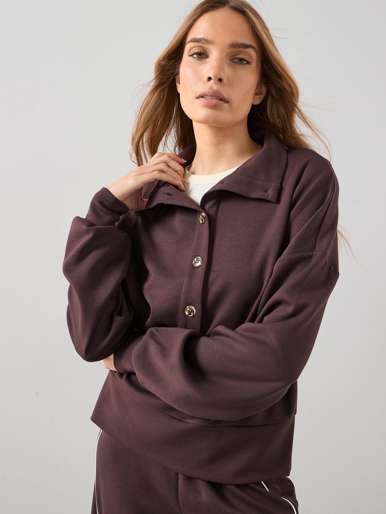 the-very-collection-funnel-neck-soft-touch-modal-top-brownfront