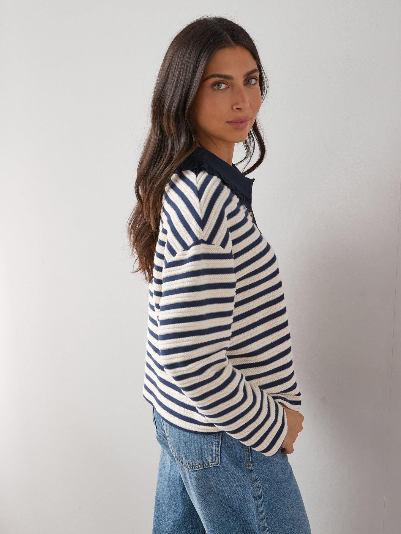 the-very-collection-frill-collar-textured-stripe-rugby-top-navydetail