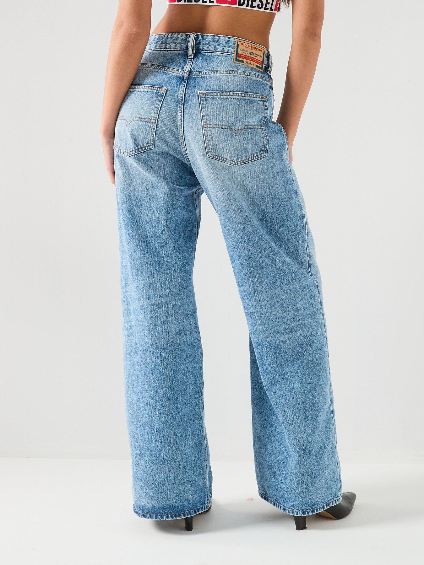 Image 2 of 7 of Diesel 1996 D-Sire Low Rise Wid Leg Relaxed Jeans - Light Blue