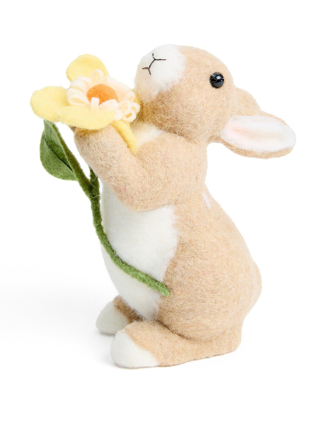 Image 2 of 4 of Heaven Sends Felt Rabbit With Yellow Flower