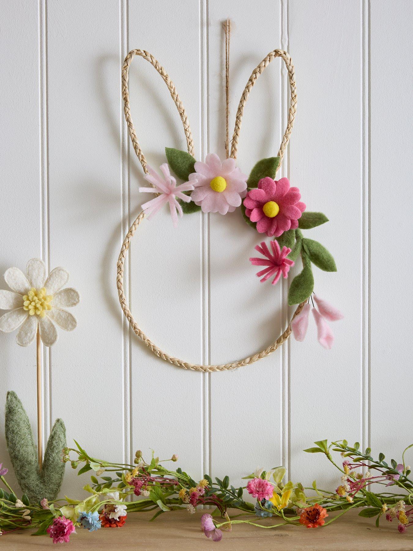 Heaven Sends Rabbit Hanger With Felt Flowers