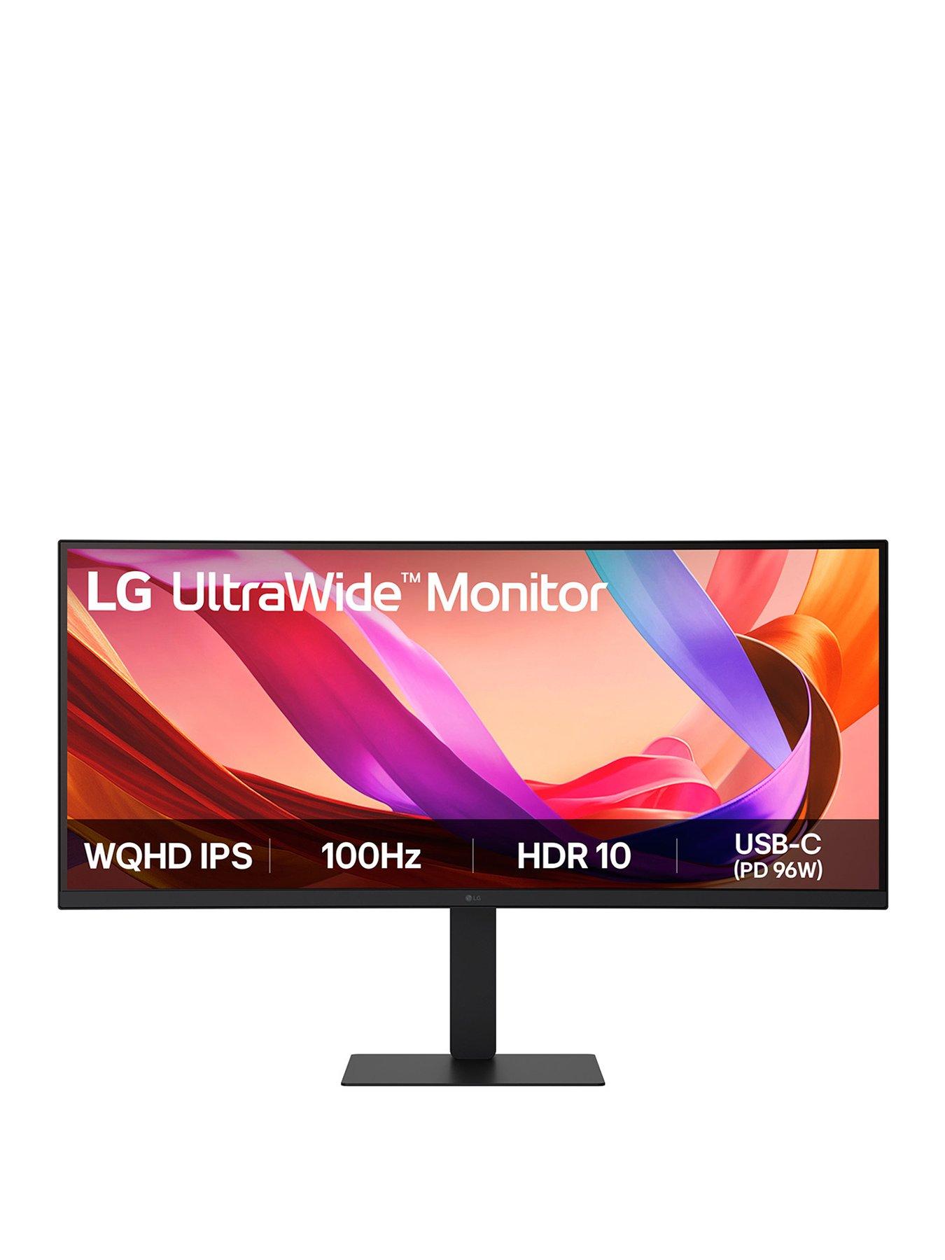 LG 34in IPS Ultrawide QHD Monitor with HDMI, DP, USB-C (PD 96w) Speakers & Height Adjustable Stand