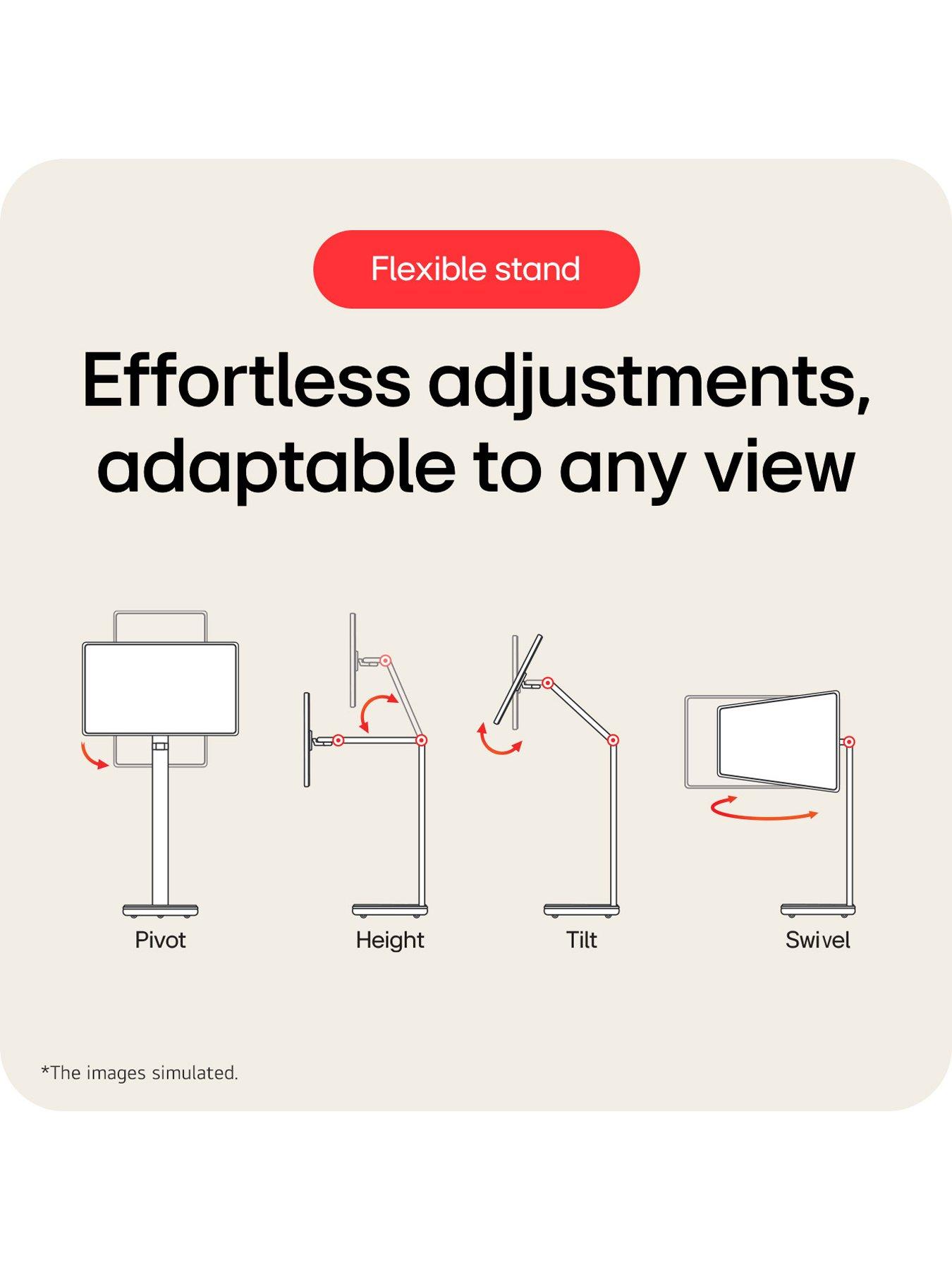 Image 7 of 7 of LG 32' LG Smart Monitor Swing, 4K IPS Touch Display, Adjustable Stand with Wheels, webOS, White