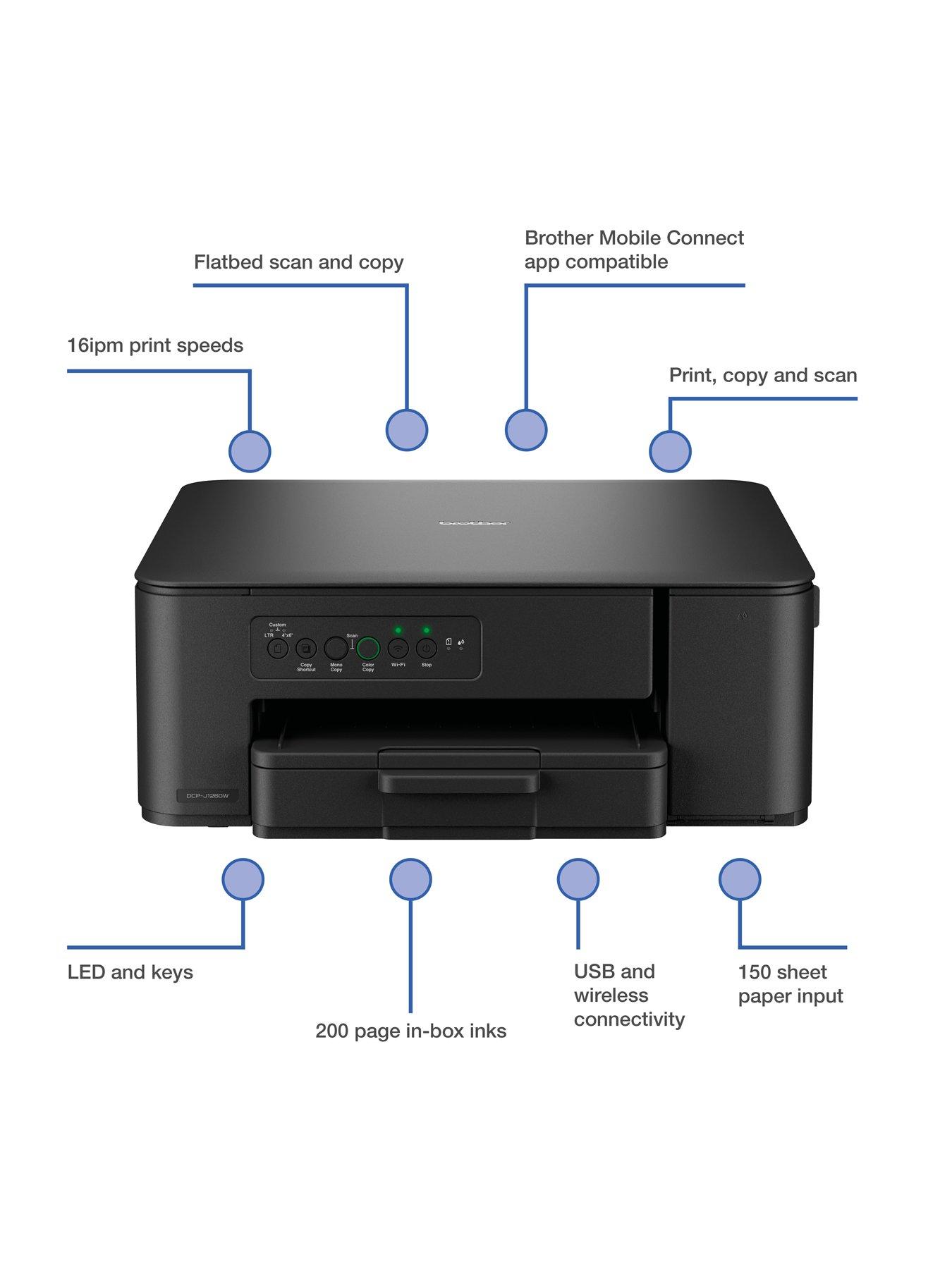 Image 2 of 8 of Brother Brother DCP-J1260W Compact 3-in-1 Wireless Inkjet Printer