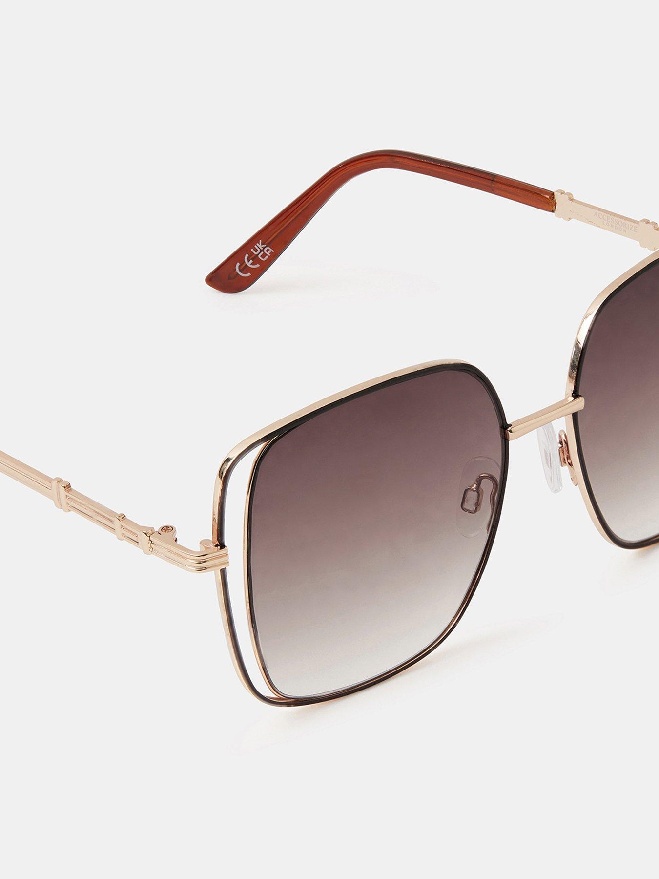 Image 2 of 2 of Accessorize Large Cut Out Square Sunglasses