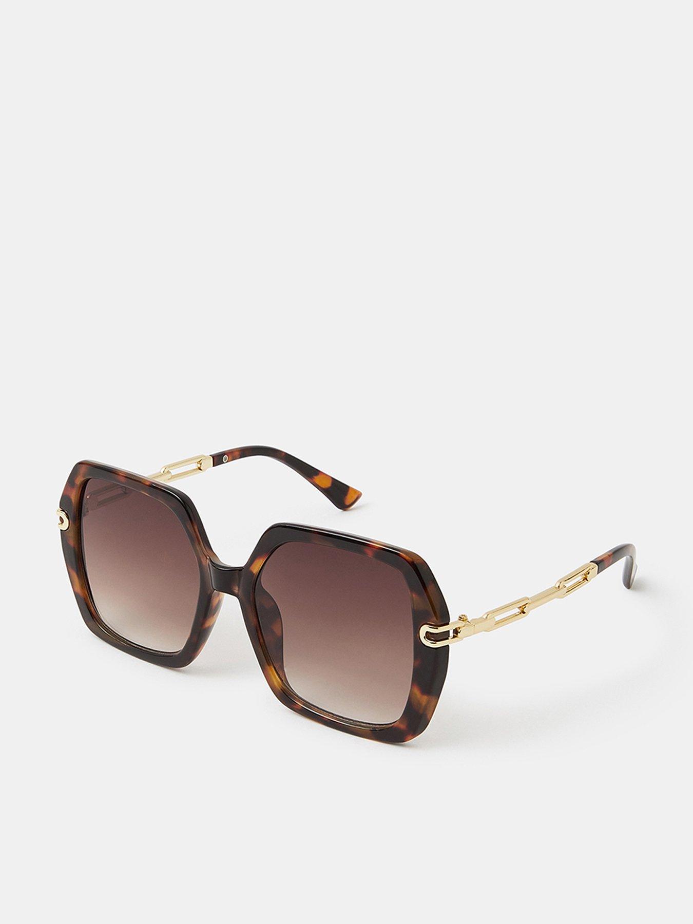 Image 1 of 3 of Accessorize Tort Square Sunglasses
