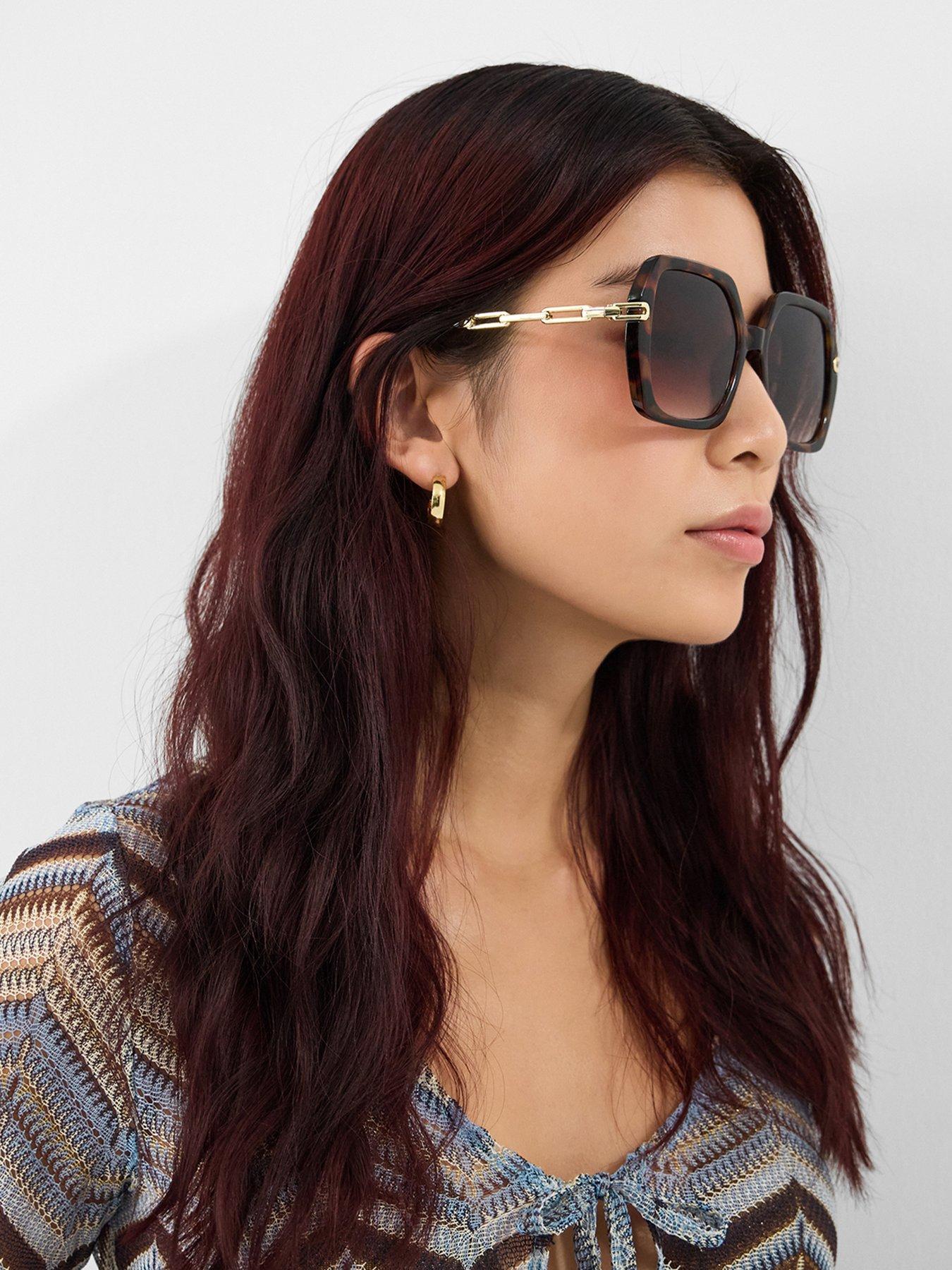 Image 2 of 3 of Accessorize Tort Square Sunglasses