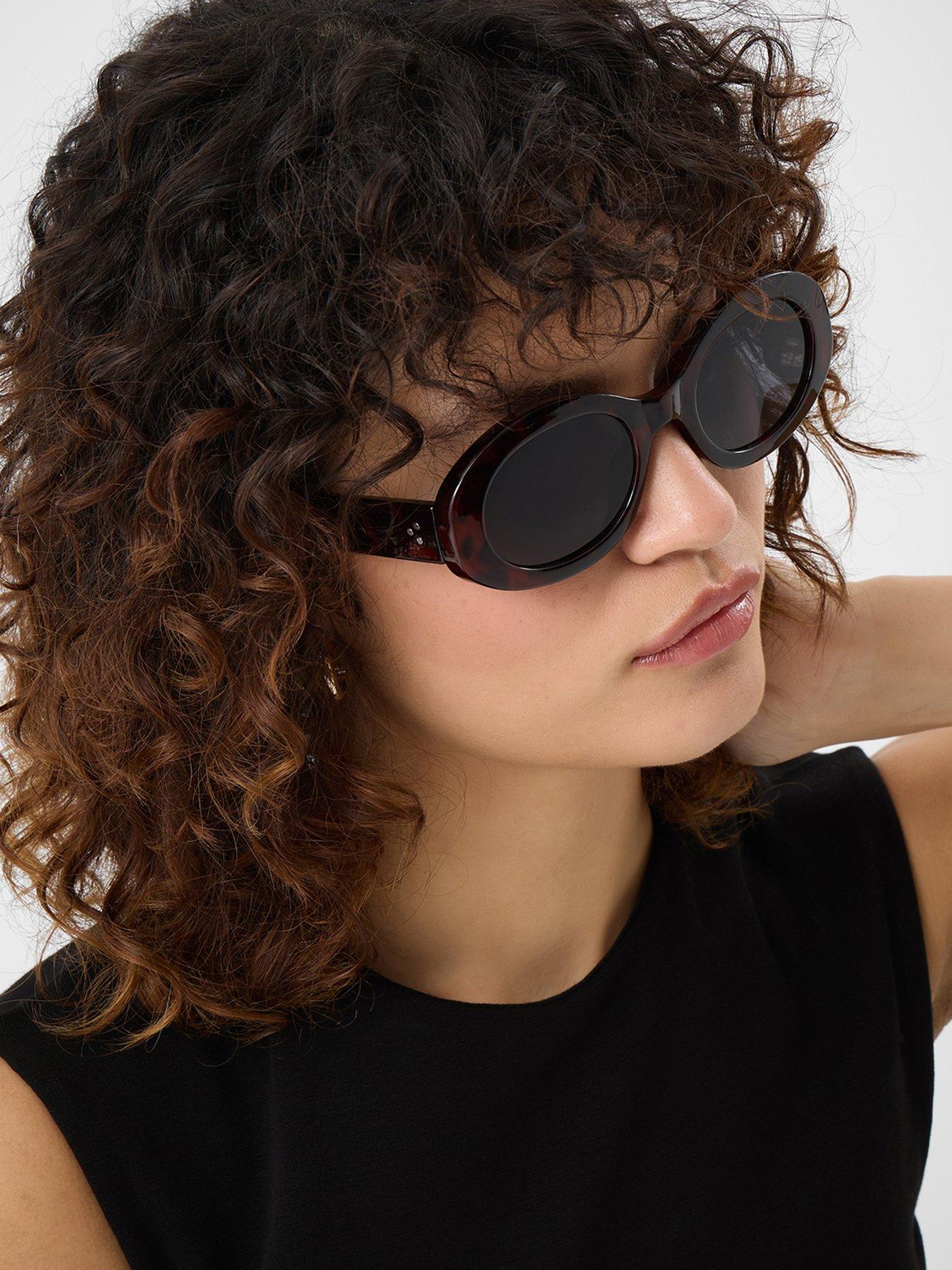 Image 2 of 3 of Accessorize Chunky Tort Oval Sunglasses
