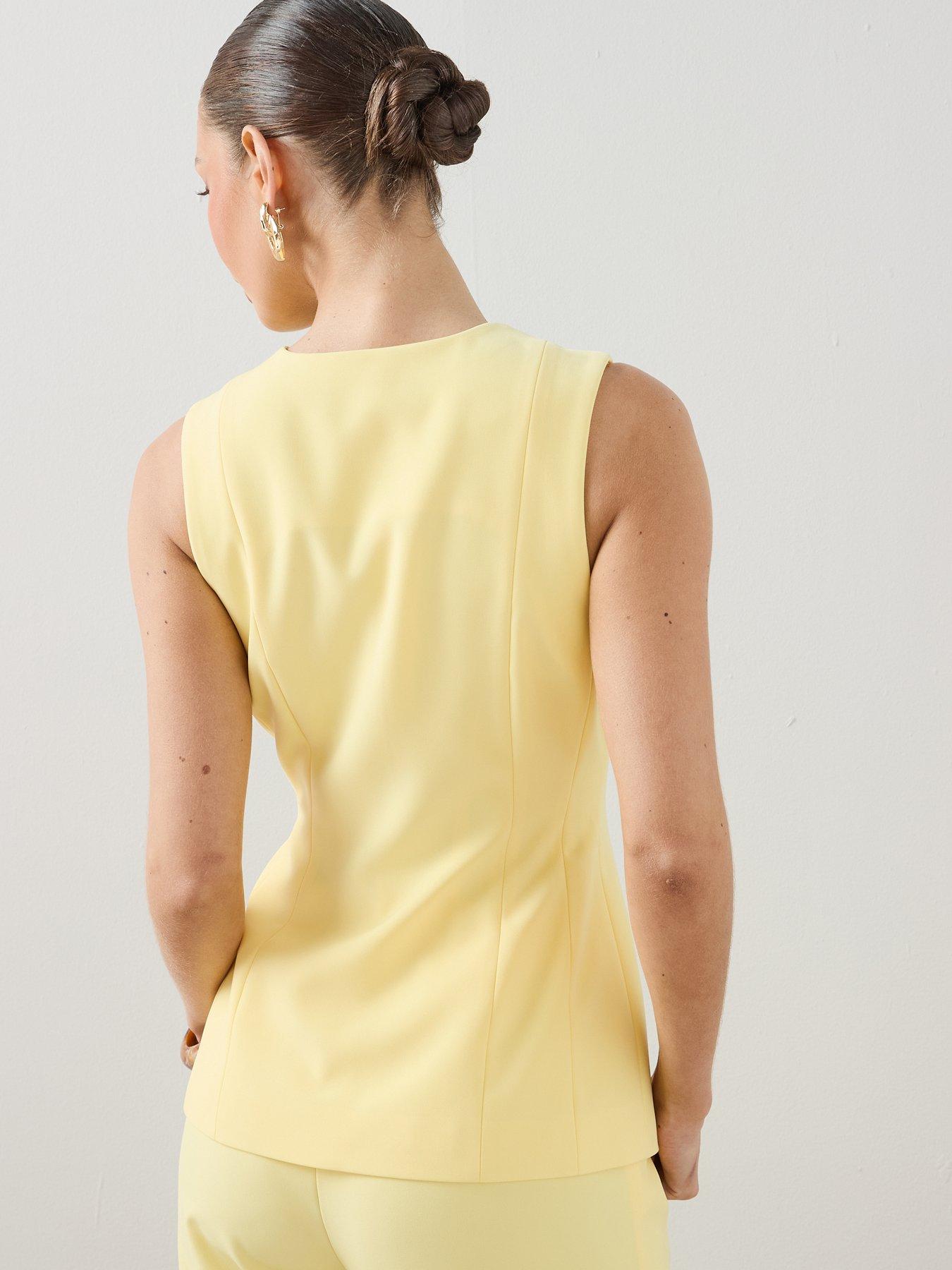 Image 2 of 6 of The Very Collection Hardware Detail Waistcoat - Yellow
