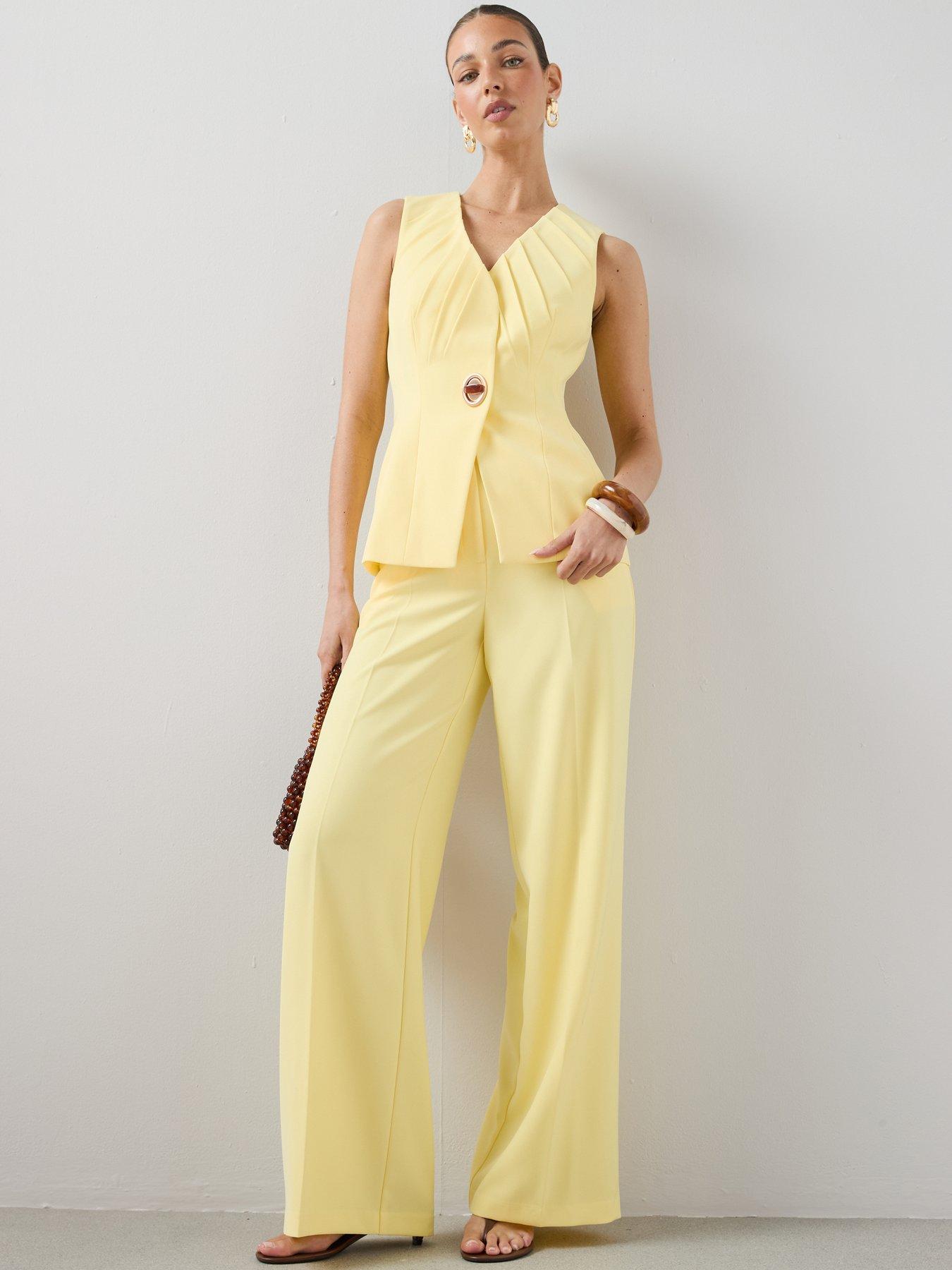 Image 3 of 6 of The Very Collection Hardware Detail Waistcoat - Yellow