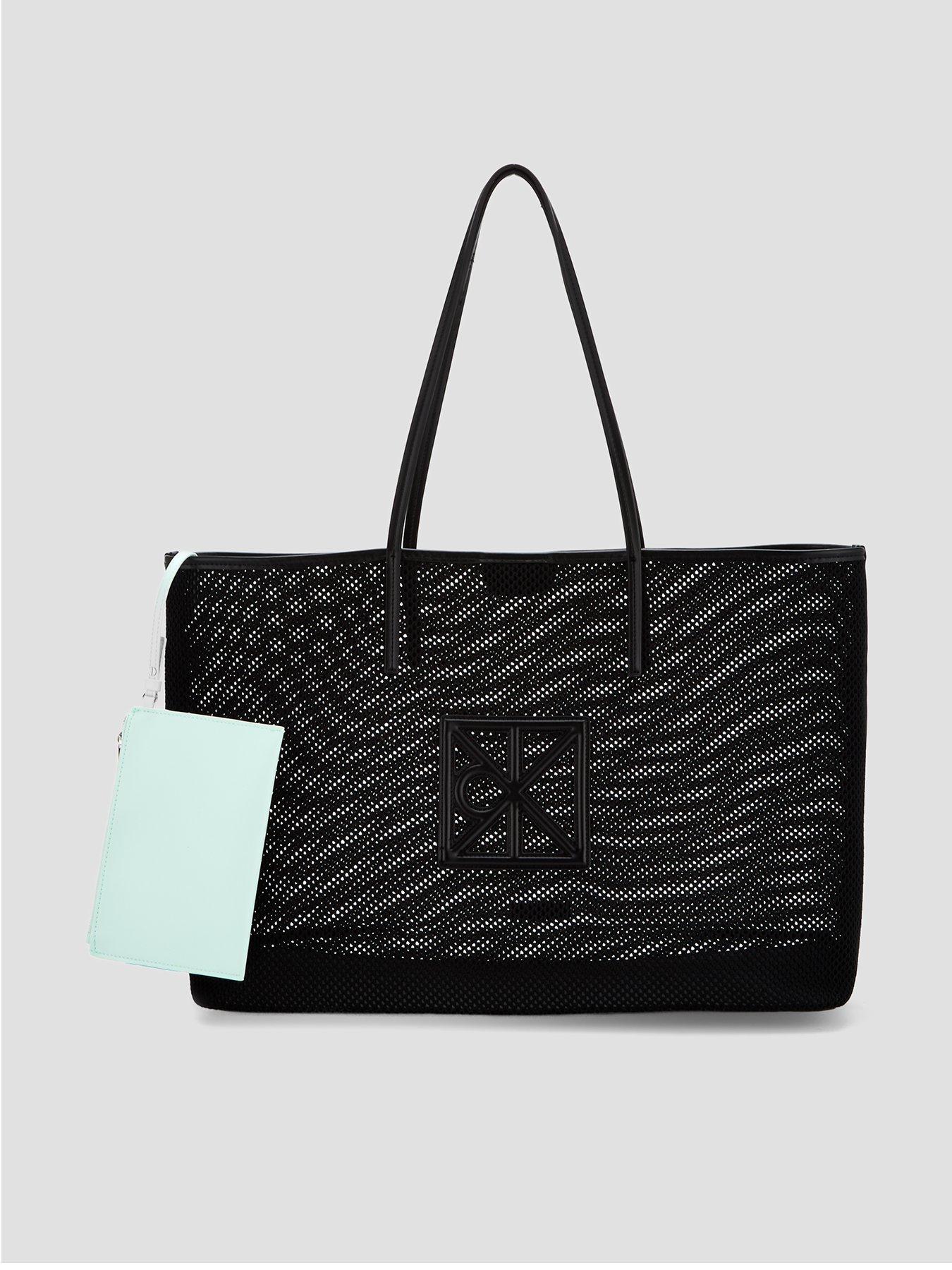 Calvin Klein Emblem Mesh XL Tote - Black