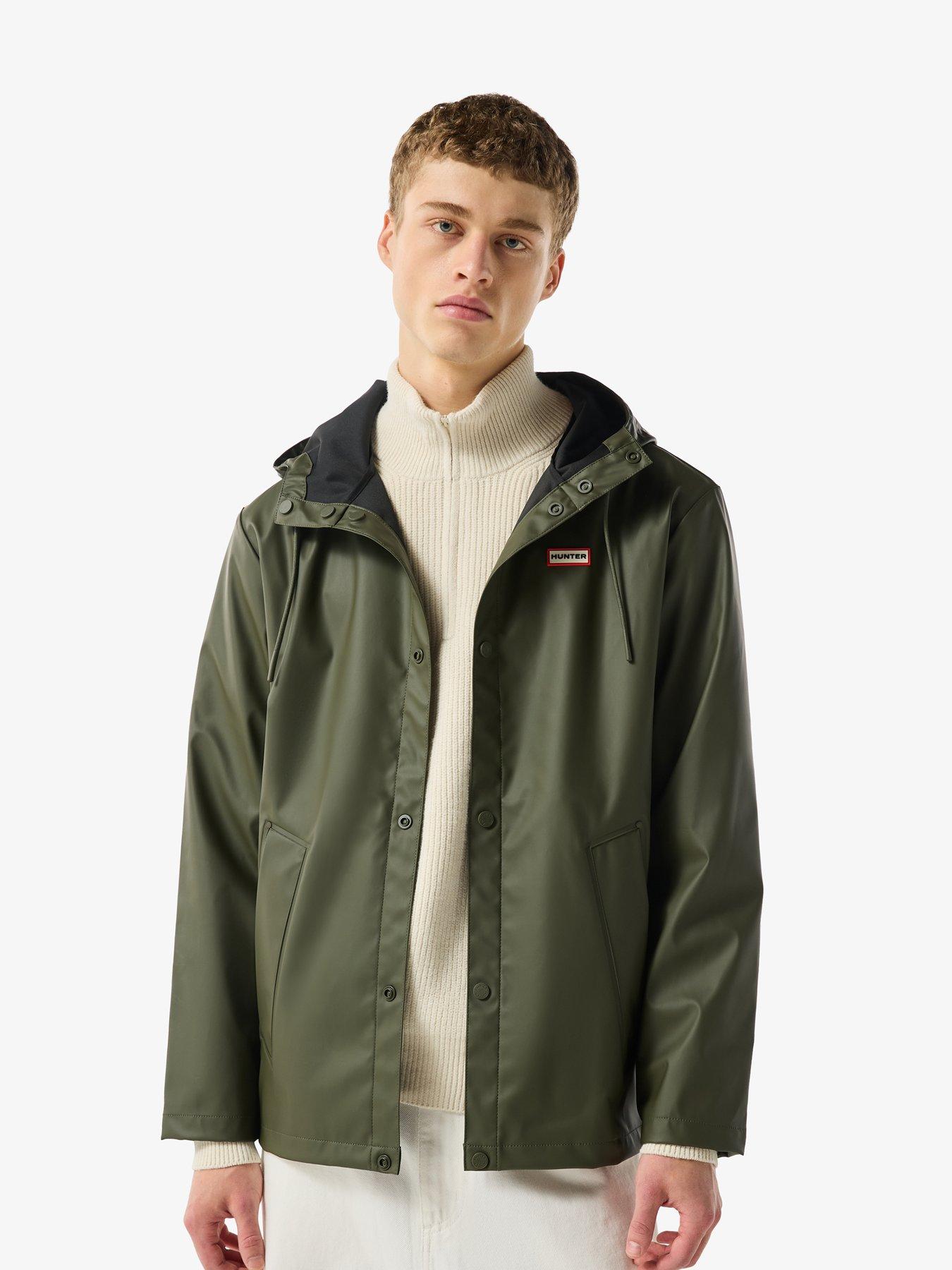 Image 1 of 5 of Hunter Mens Izzy PU Hooded Jacket - Green