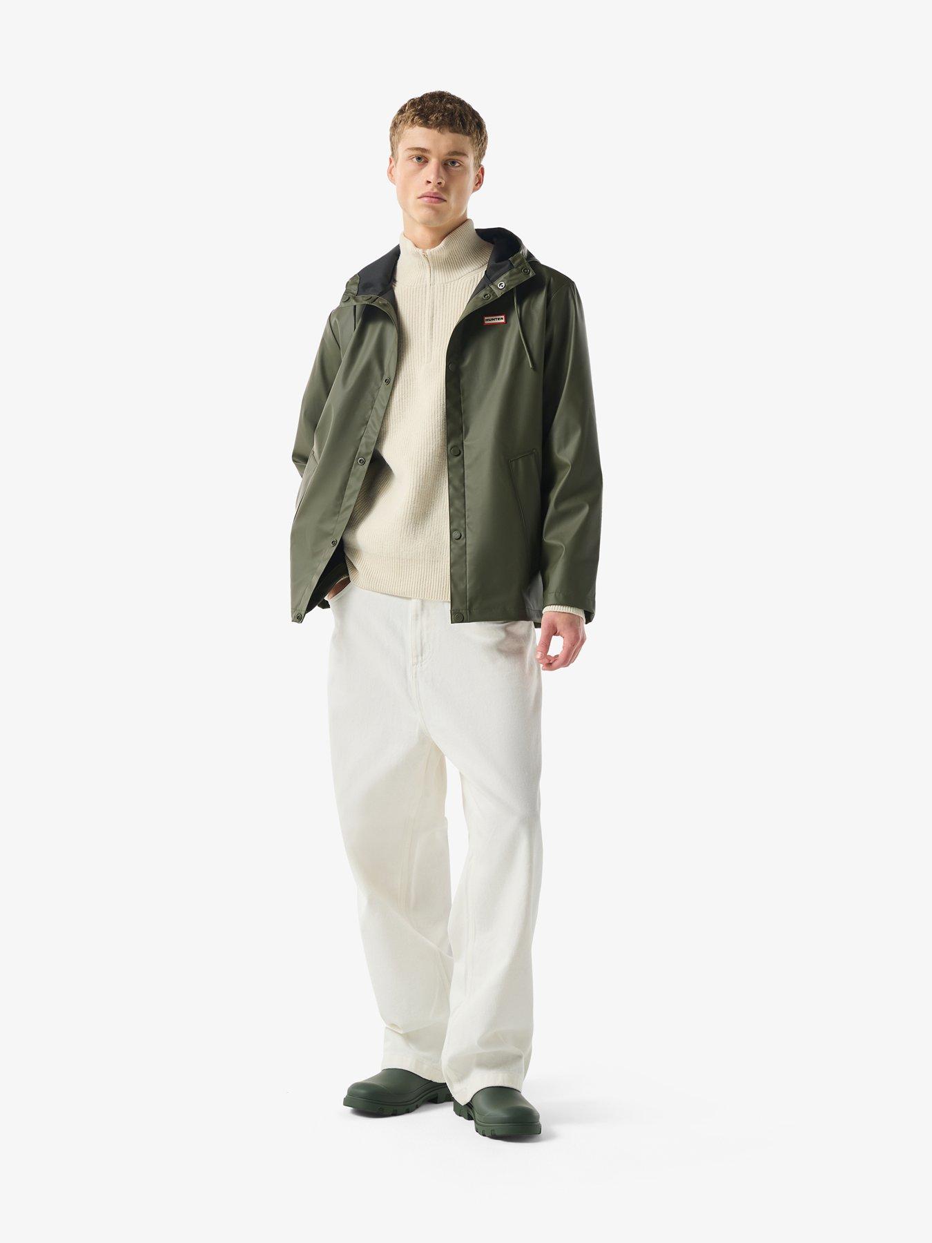 Image 3 of 5 of Hunter Mens Izzy PU Hooded Jacket - Green