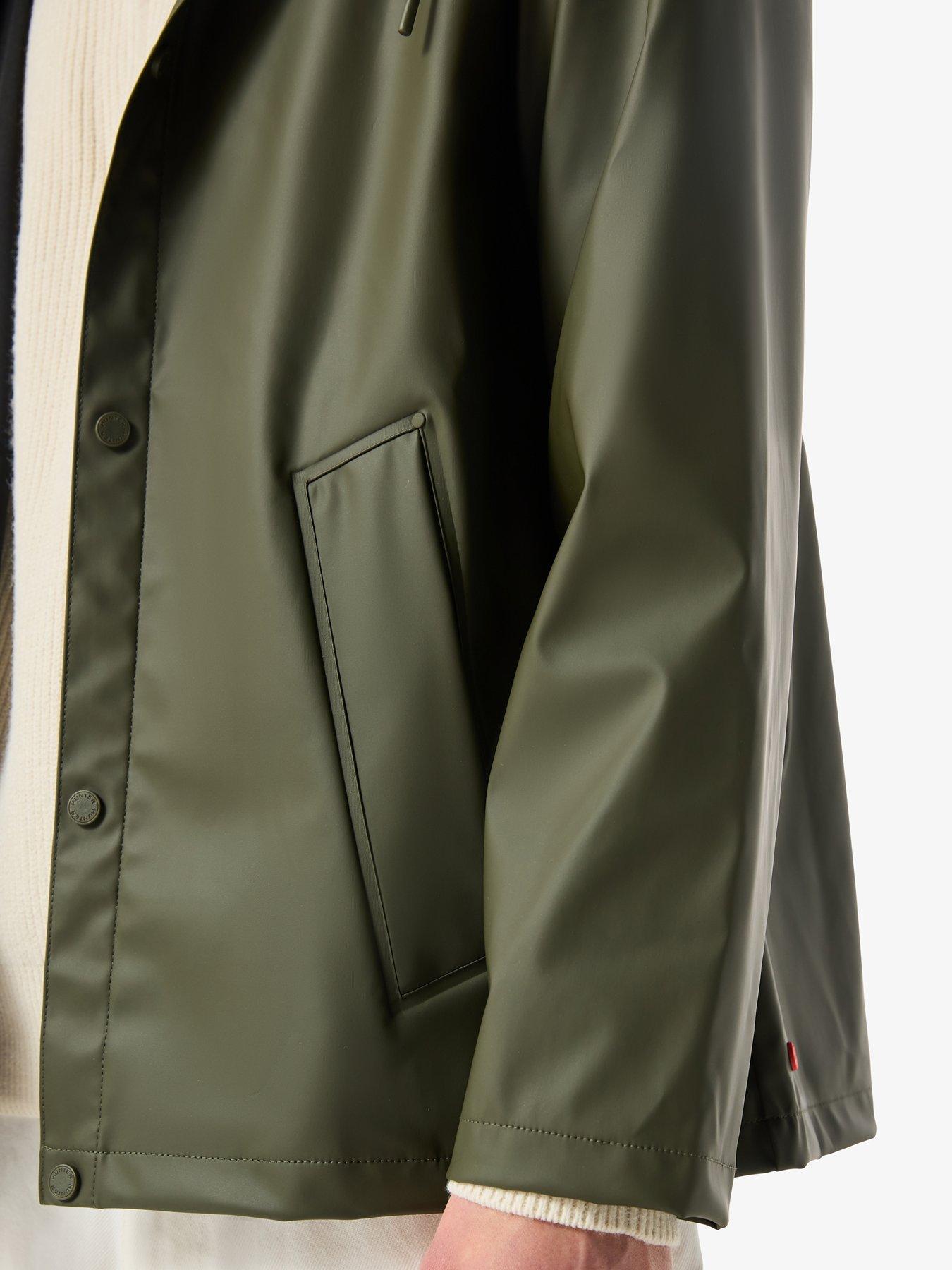 Image 4 of 5 of Hunter Mens Izzy PU Hooded Jacket - Green