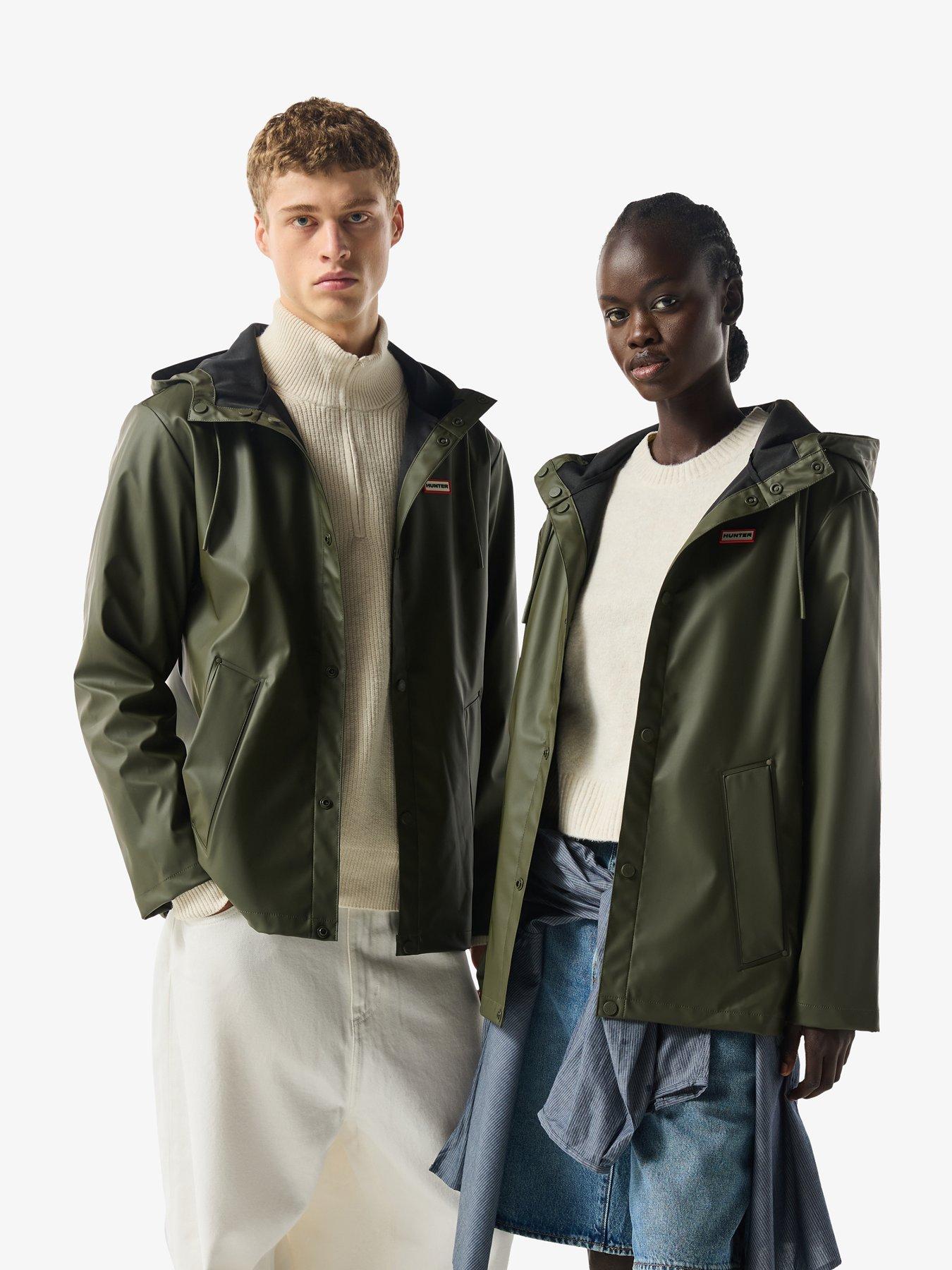 Image 5 of 5 of Hunter Mens Izzy PU Hooded Jacket - Green