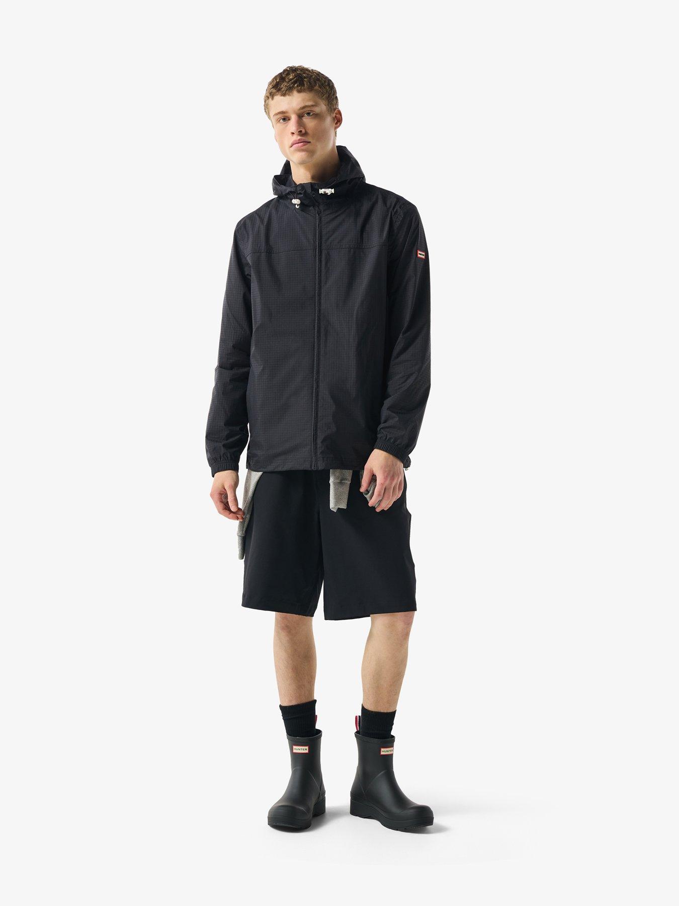 Image 3 of 5 of Hunter Mens Packable Rain Jacket - Black