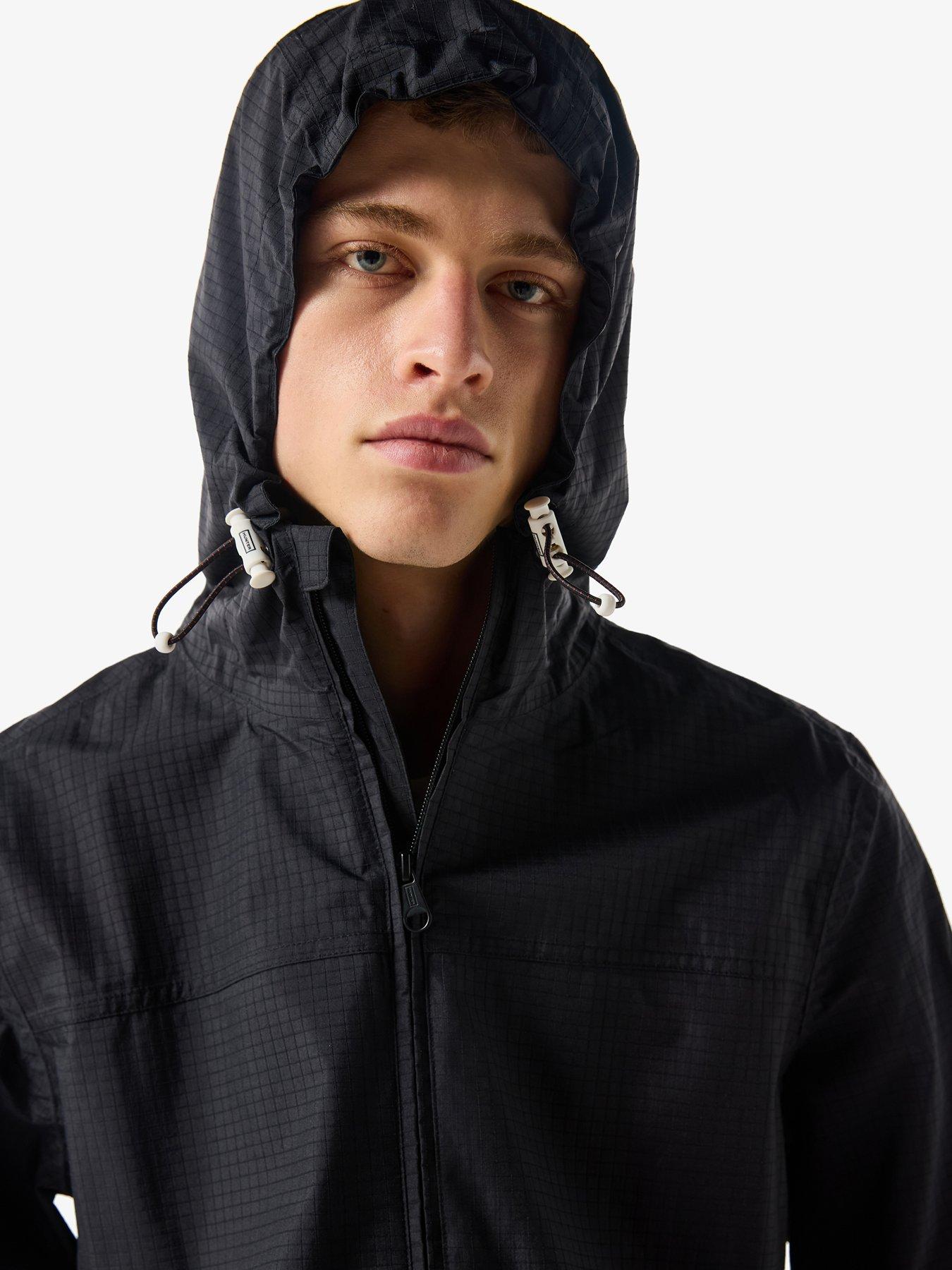 Image 4 of 5 of Hunter Mens Packable Rain Jacket - Black