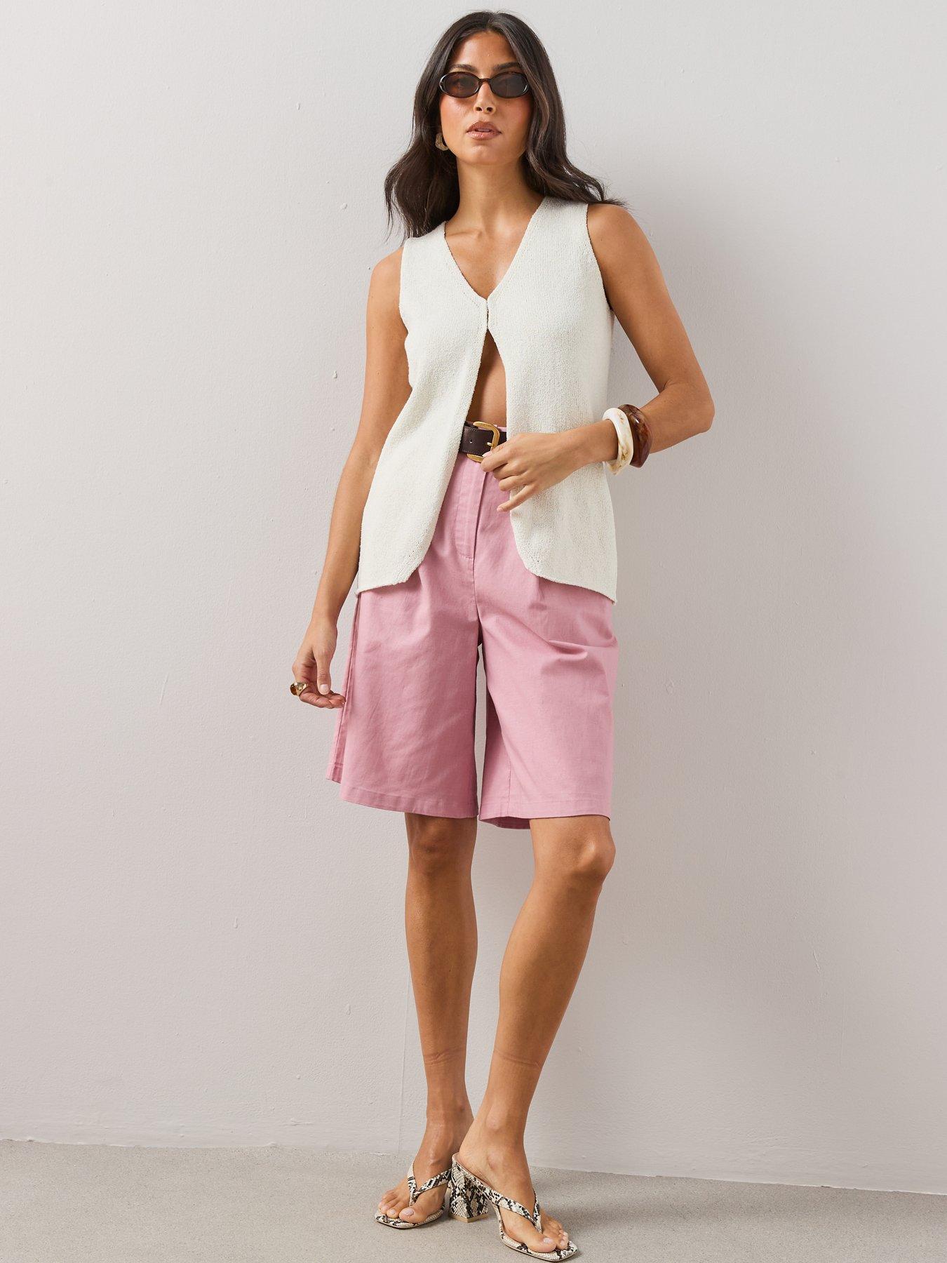 Image 3 of 5 of The Very Collection Tailored Jorts - Pink