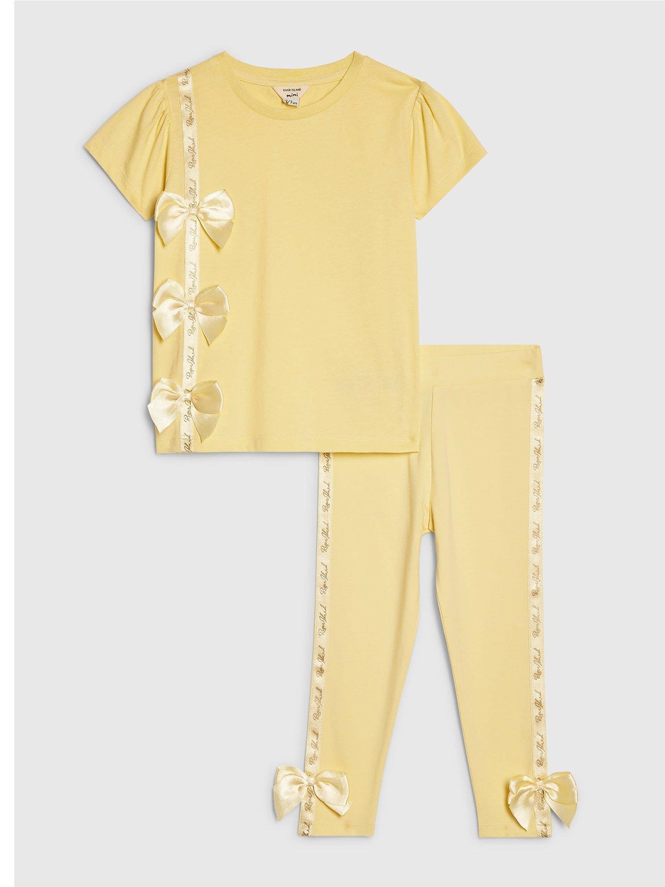 river-island-mini-girls-satin-bow-t-shirt-set-yellow