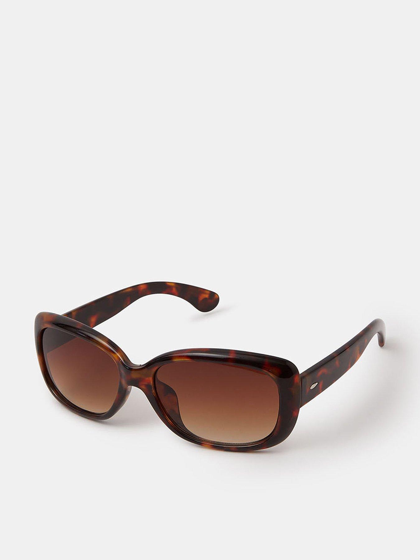 Accessorize Rectangle Tort Wrap Sunglasses