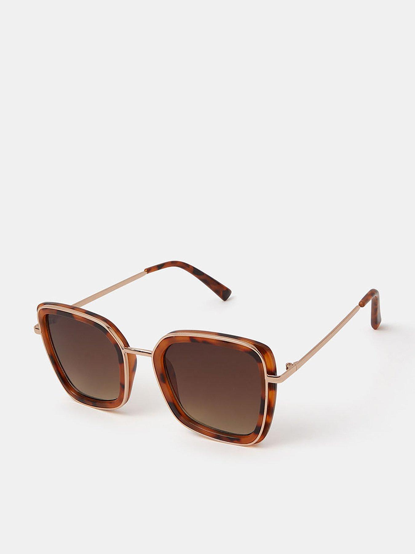 Image 1 of 2 of Accessorize Cat Eye Tort Sunglasses
