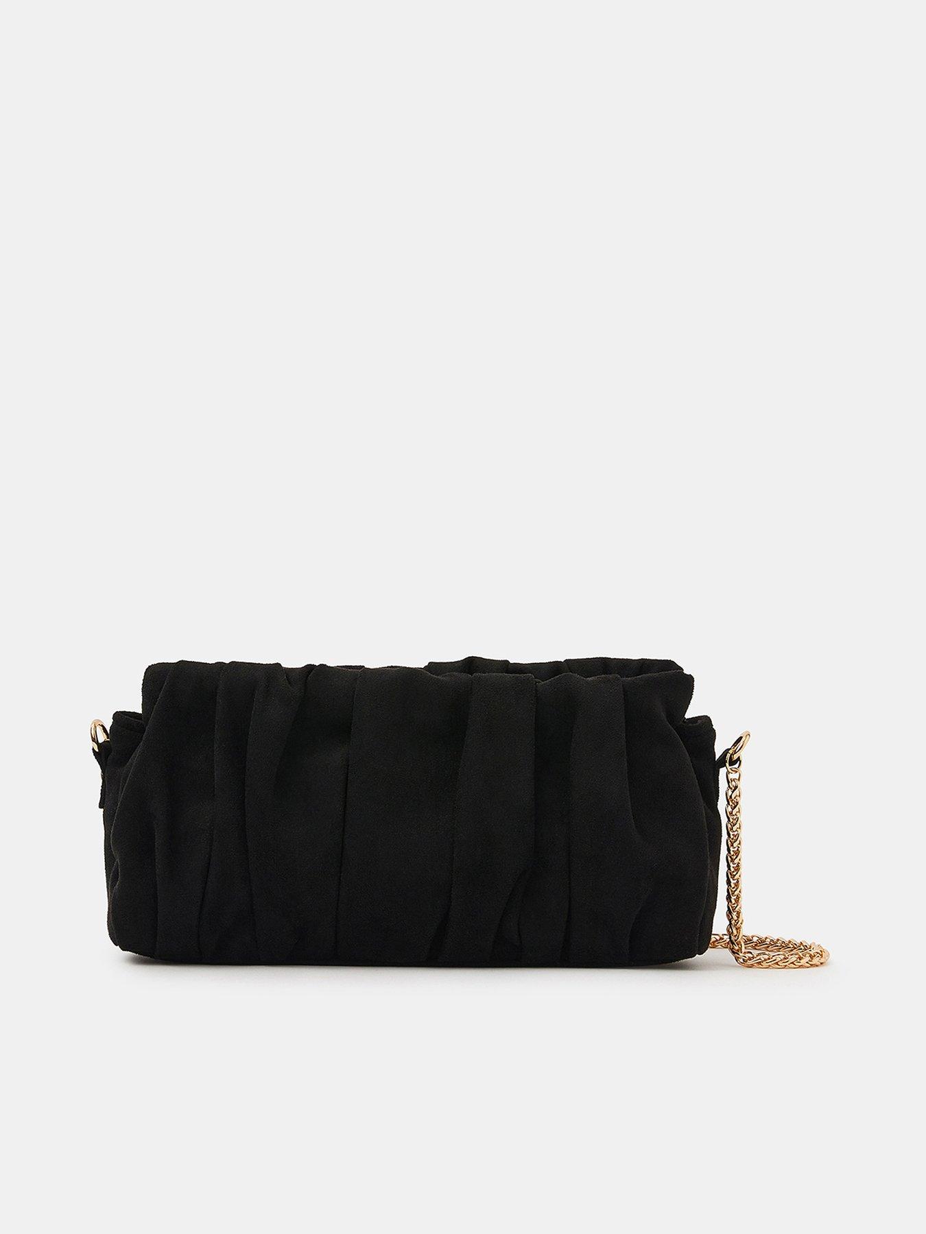 Accessorize Suedette Ruched Clutch Bag