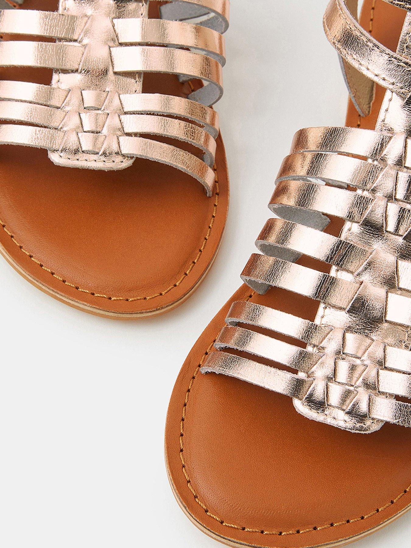 Image 3 of 3 of Accessorize Metallic Leather Gladiator Sandals