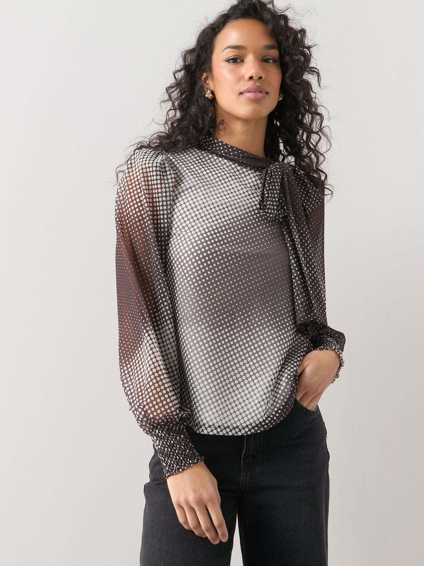 the-very-collection-pussybow-spot-top-greydetail