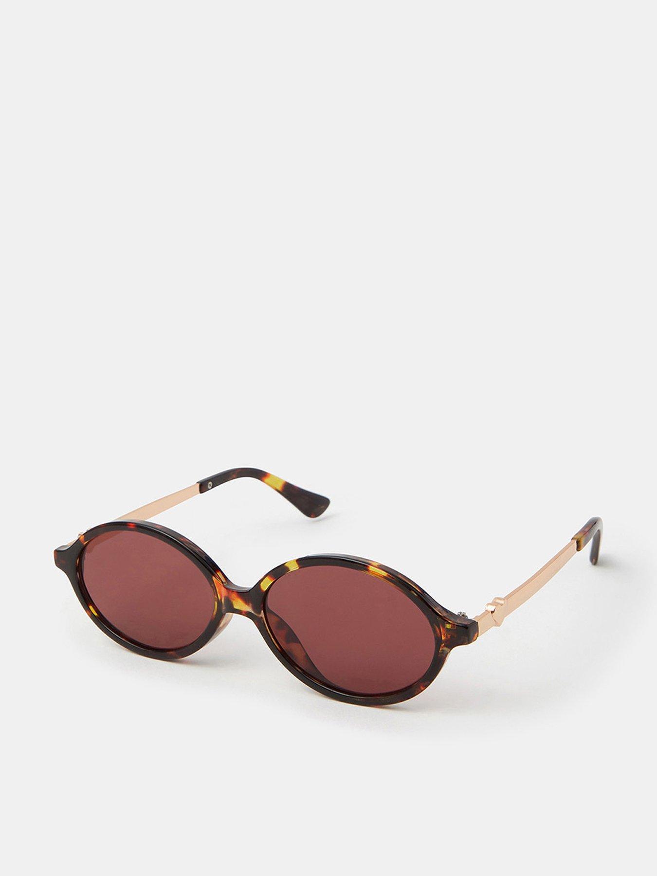 Image 1 of 3 of Accessorize Tort Oval Sunglasses