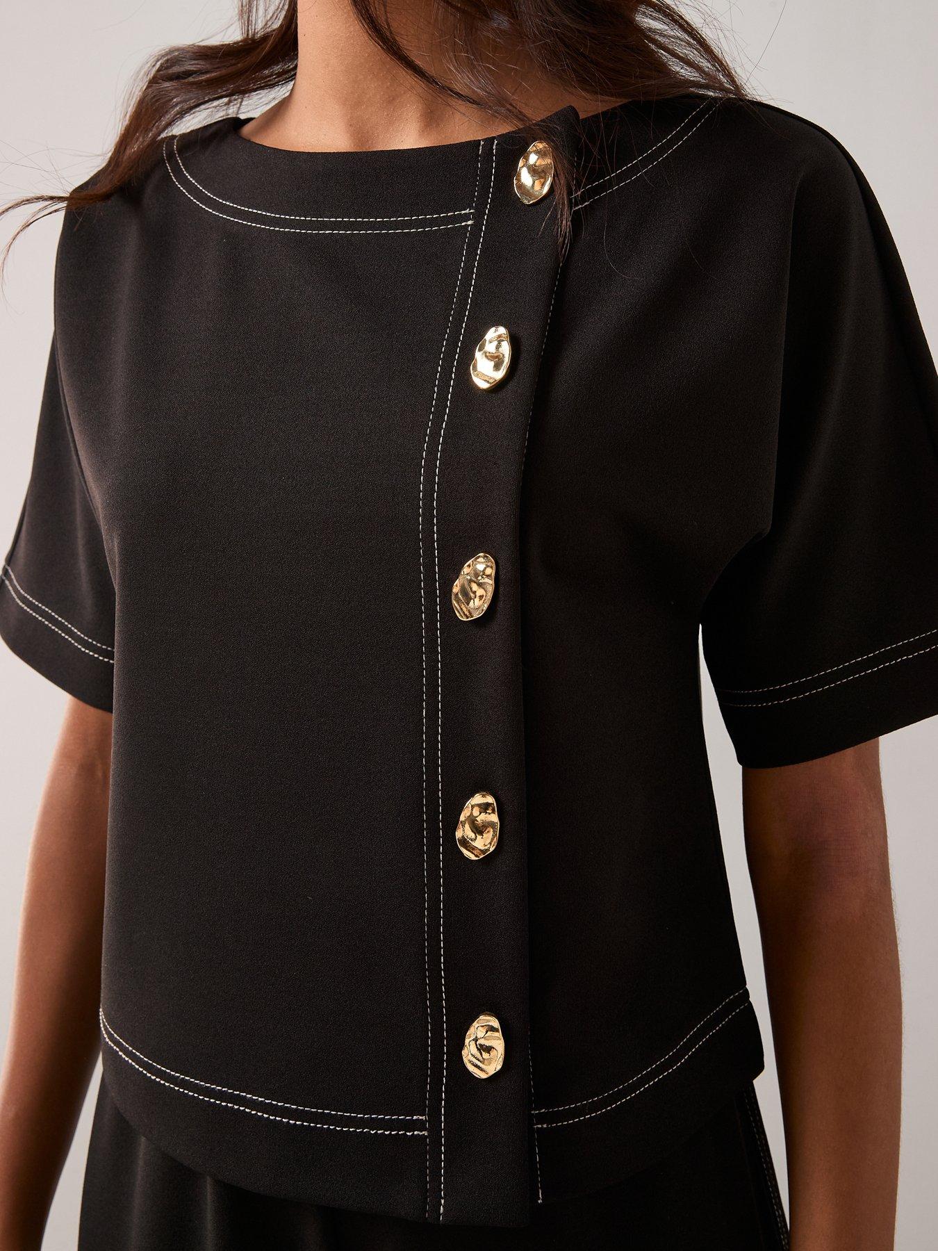 the-very-collection-contrast-stitch-button-up-top-blackoutfit
