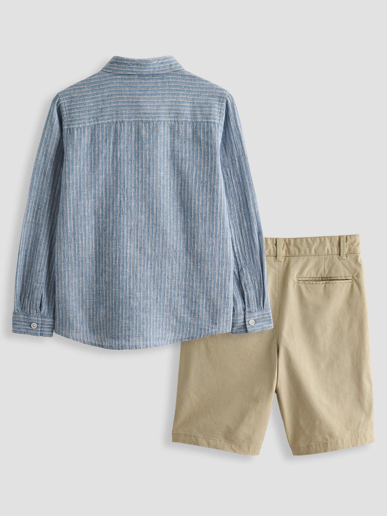 Image 2 of 5 of The Very Collection Boys Stripe Shirt And Chino Short Outfit Set - Multi