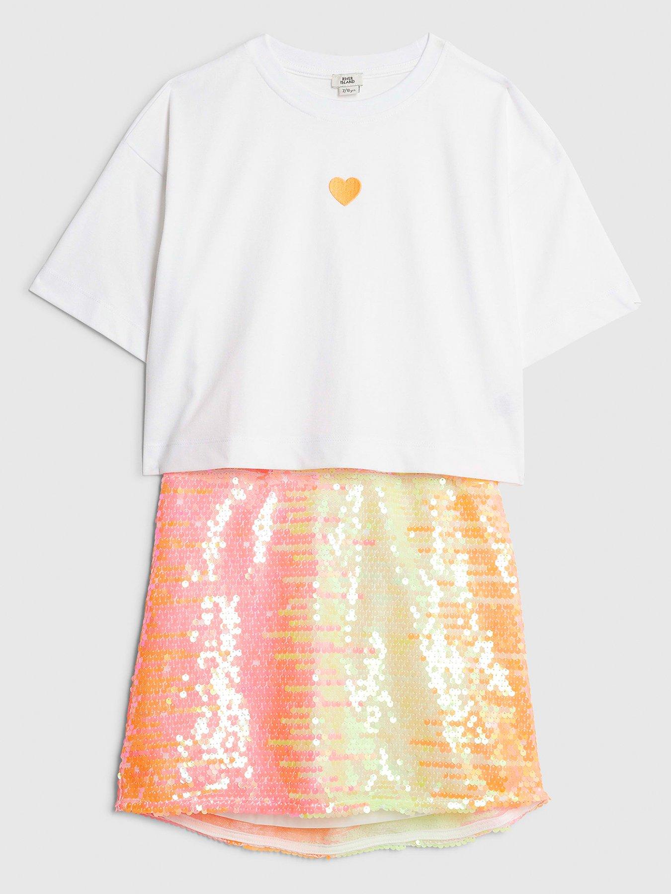 river-island-older-girls-sequin-skirt-set-white