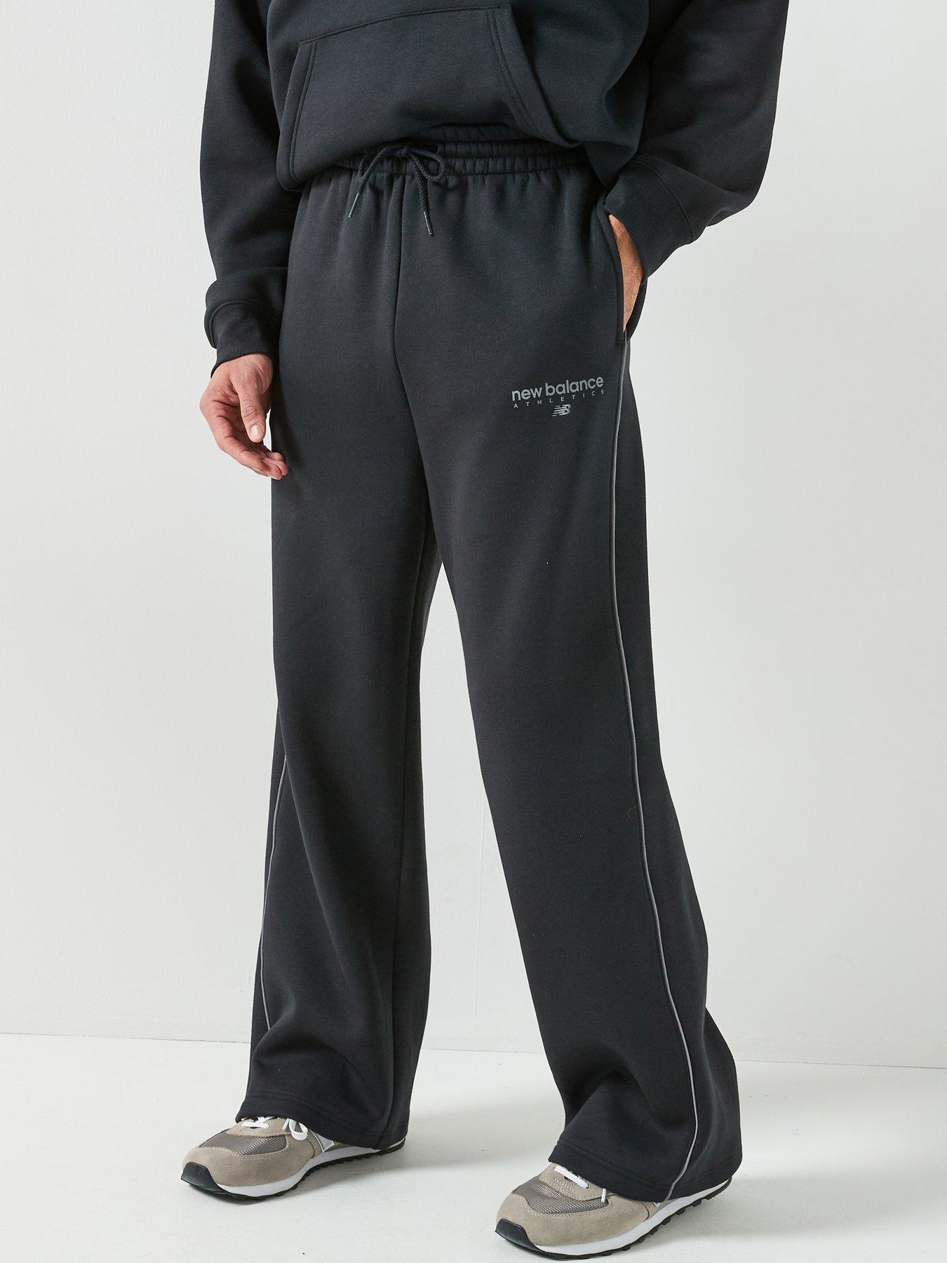 New Balance Mens Linear Graphic Fleece Pant - Black