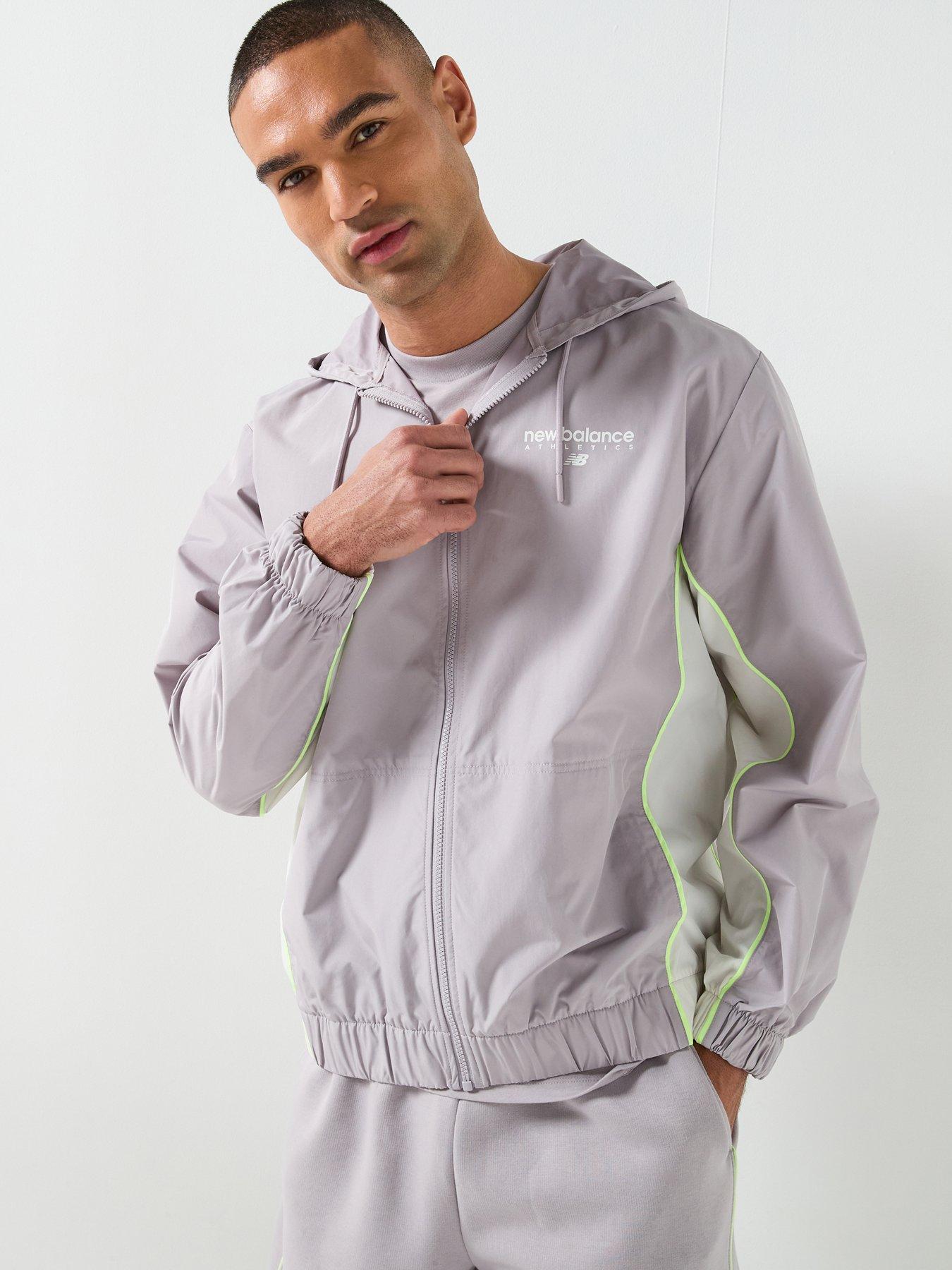 New Balance Mens Linear Graphic Woven Jacket - Grey