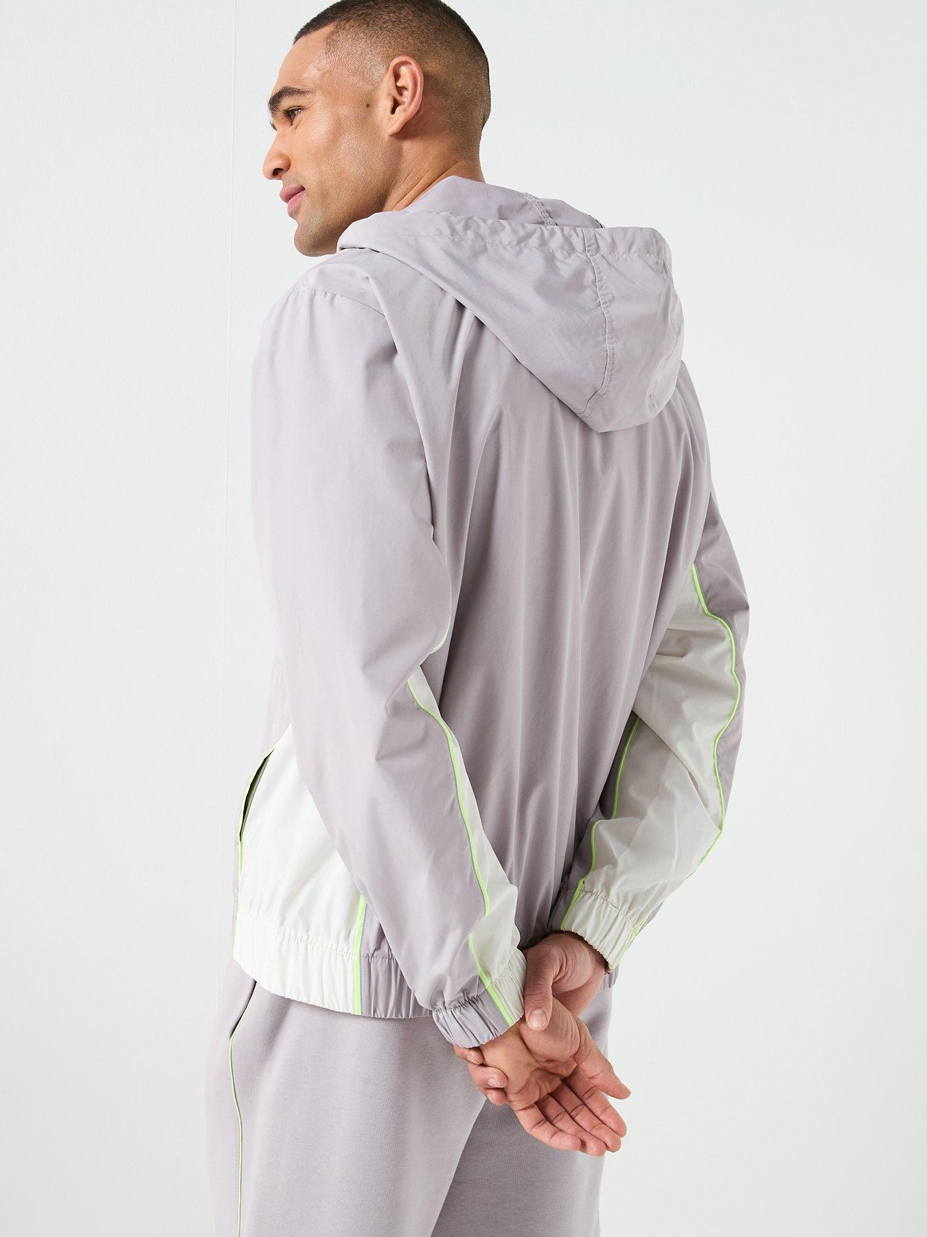 Image 2 of 5 of New Balance Mens Linear Graphic Woven Jacket - Grey