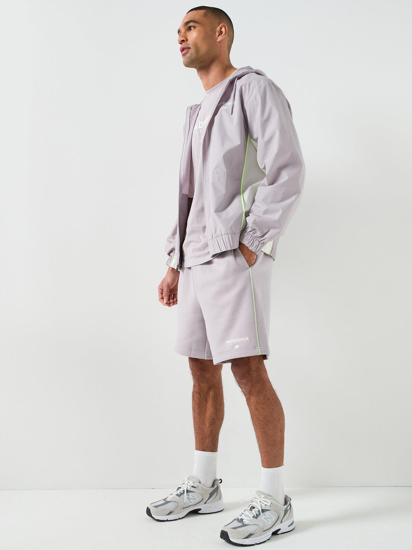 Image 5 of 5 of New Balance Mens Linear Graphic Woven Jacket - Grey
