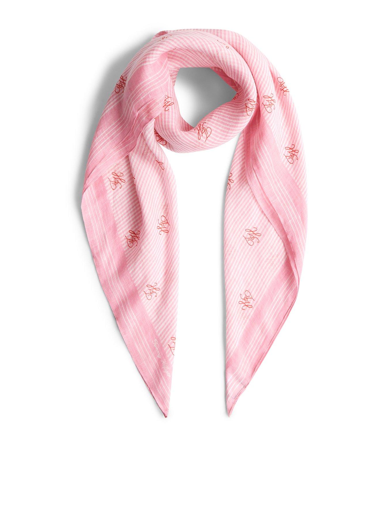 tommy-hilfiger-script-monogram-linen-square-scarf-pinkfront