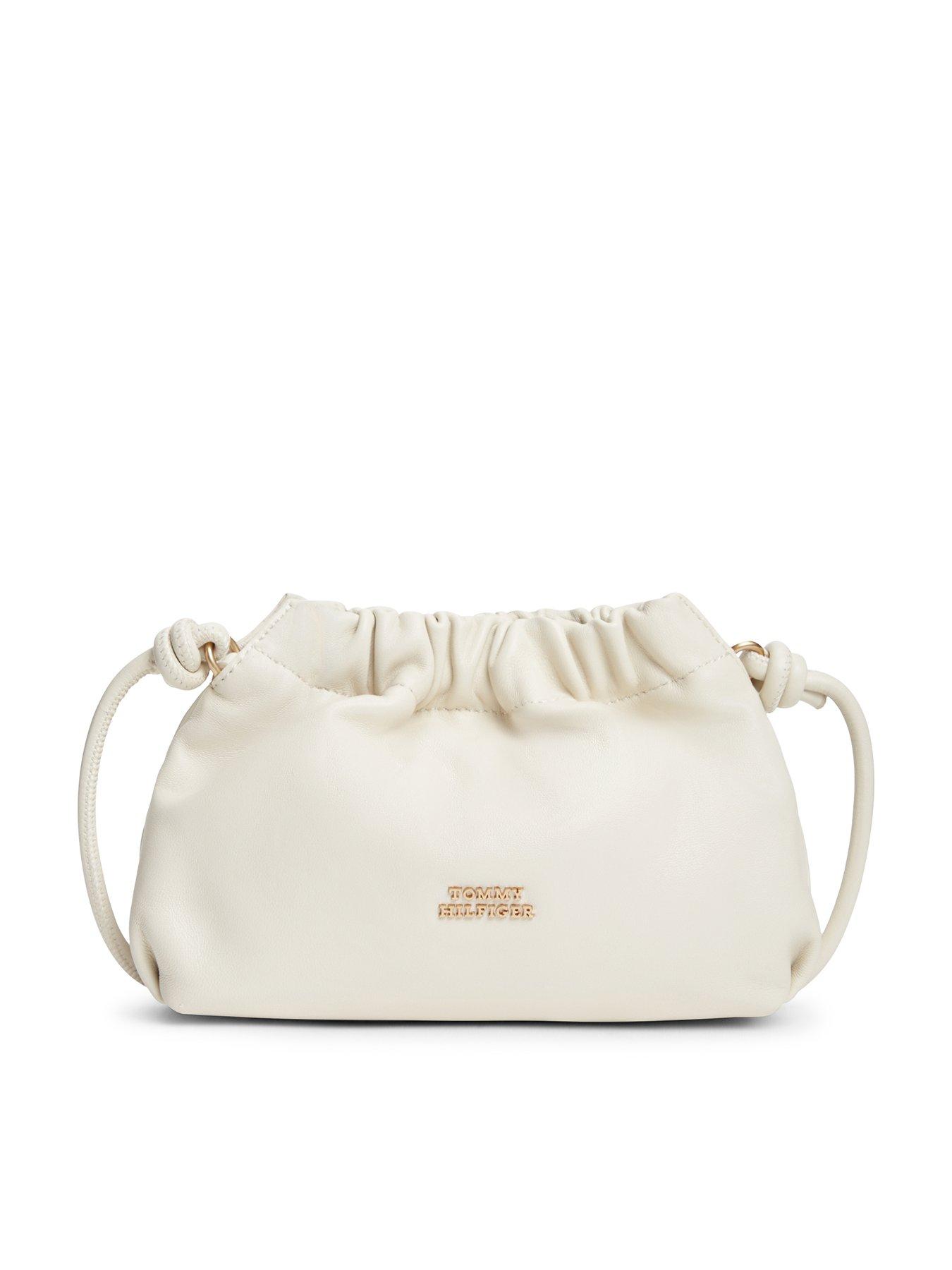 Tommy Hilfiger Th Soft Leather Crossover Bag - Cream