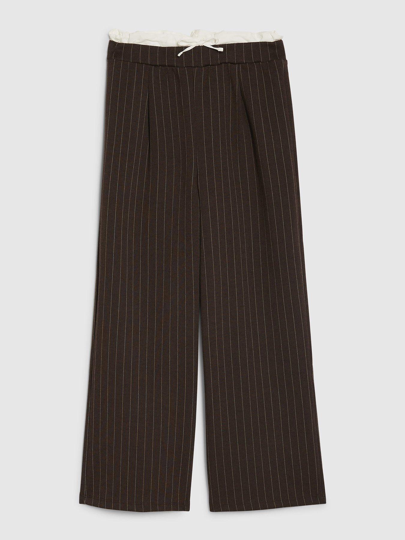 river-island-older-girls-pinstripe-wide-leg-trousers-brown