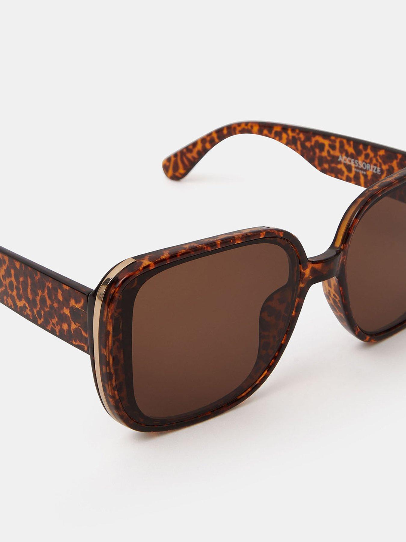 Image 3 of 3 of Accessorize Square Leopard Print Sunglasses