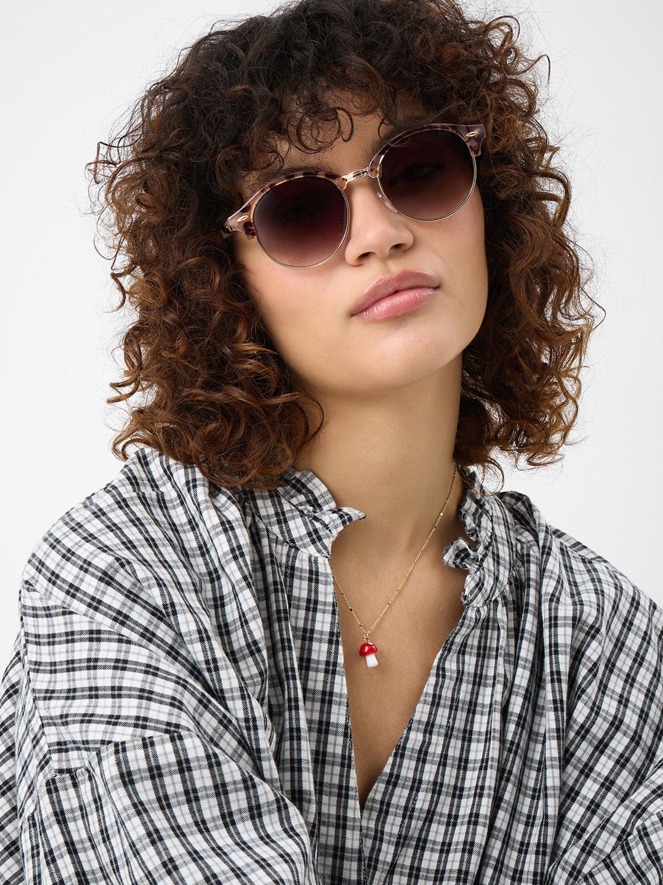 Image 2 of 3 of Accessorize Tort Browline Sunglasses